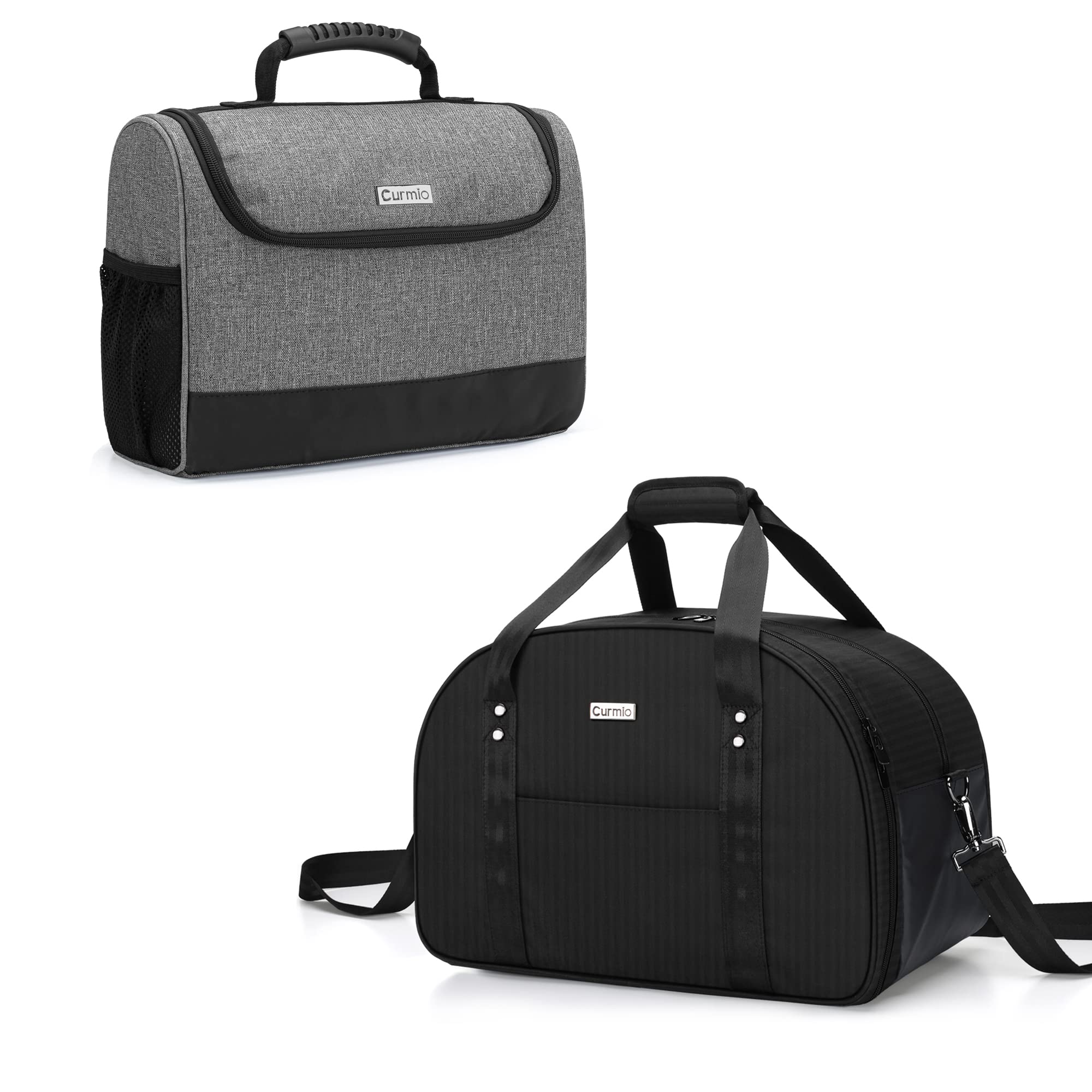 Premium CURMIO Bartender Kit Travel Bag with Adjustable Shoulder Strap - Portable Cocktail Shaker & Bar Tools Organizer for Professional Mixologists & Home Bartenders - Perfect for Parties, Bars & Travel Use