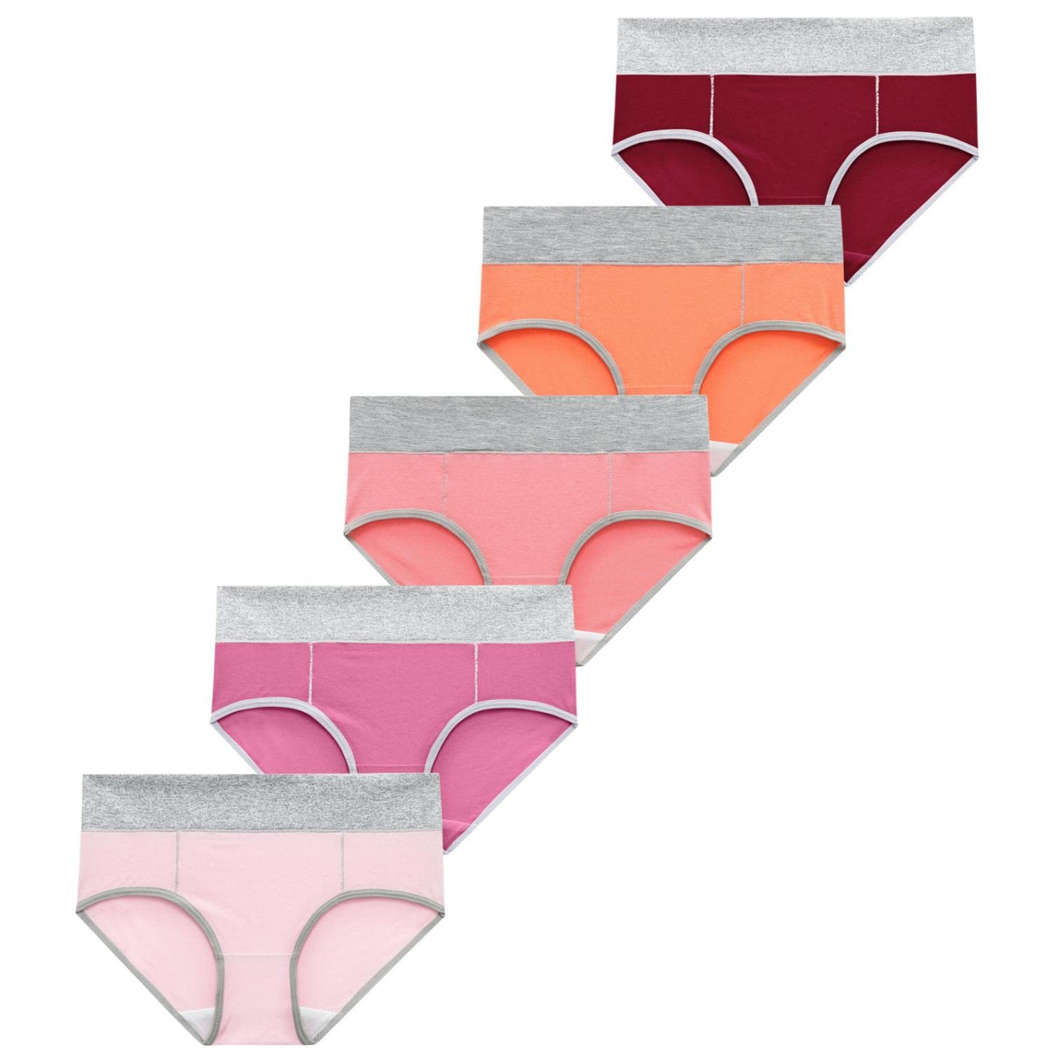 ODGear Women's Cotton Underwear 5-Pack - Seamless Hipster Briefs in Patchwork Colors | Soft & Breathable for Everyday Comfort, Workout & Sleep