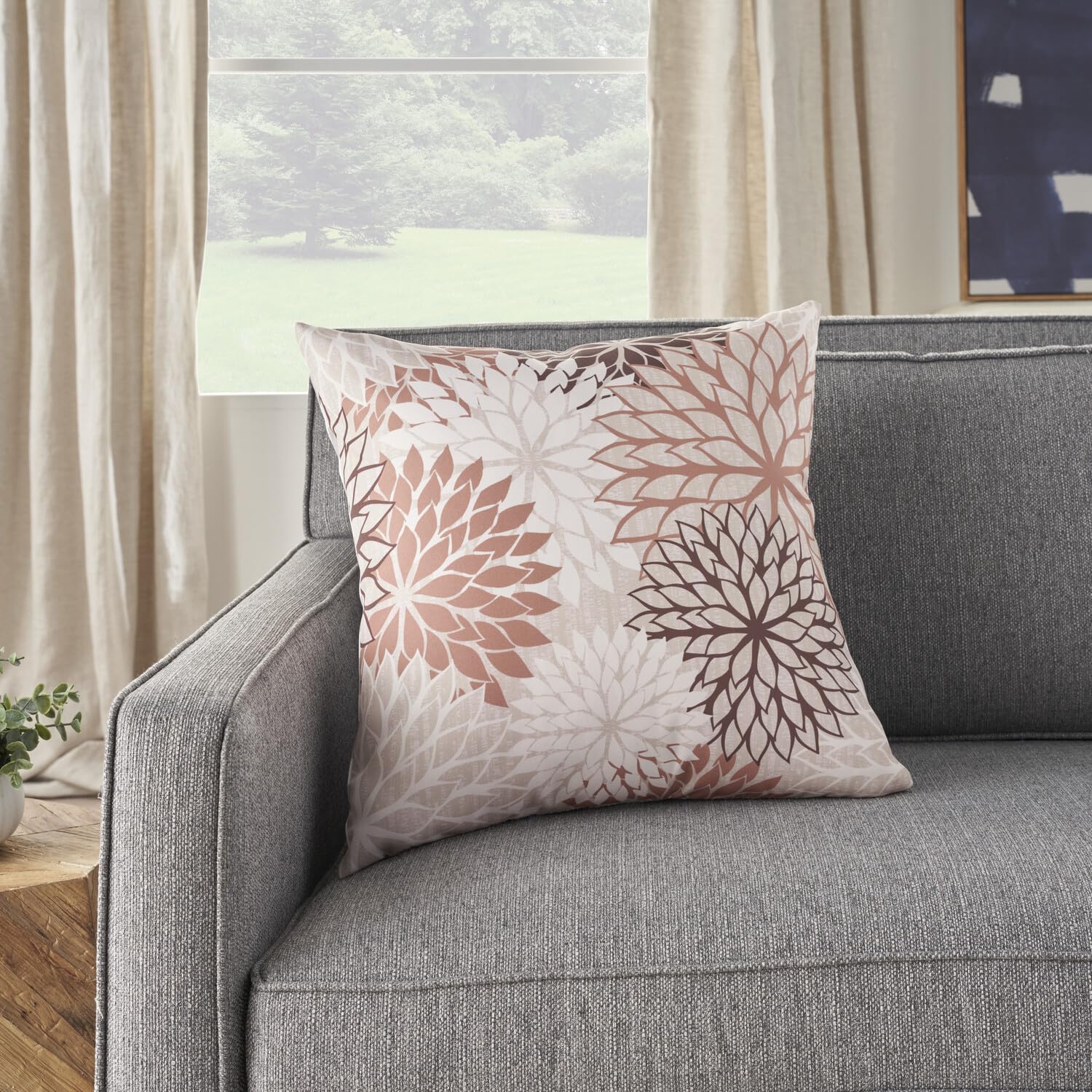 20x20 Inch Outdoor Throw Pillow - Tropical Aloha Floral Design, Waterproof & Easy Clean with Zipper Closure - Perfect for Patio Furniture, Garden Bench, Porch Swing & Living Room Decor