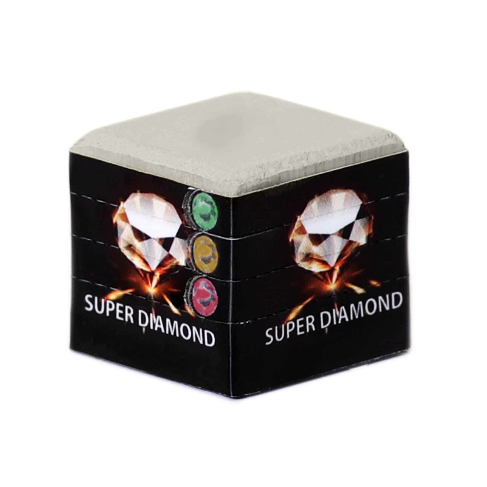 Premium Super Diamond Billiard Chalk - Grey - High Grip Pool Cue Chalk for Professional & Recreational Play - Perfect for Bars, Game Rooms & Home Pool Tables