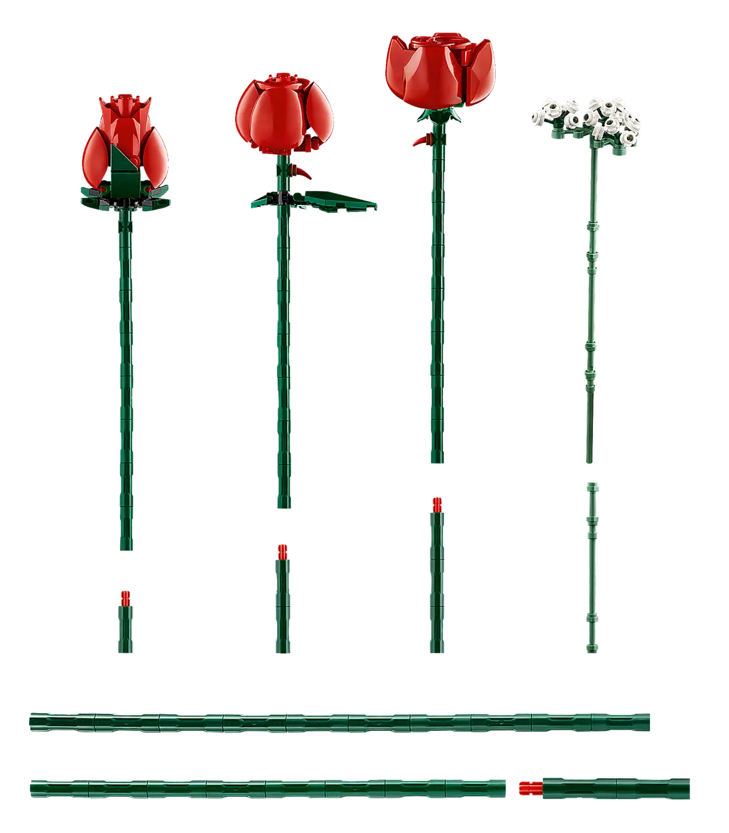 LEGO Botanical Collection Bouquet of Roses Building Kit - Artificial Flower Arrangement for Home Decor, Gift Idea & Creative Fun - Perfect for DIY Projects, Wedding Centerpieces & Office Decorations