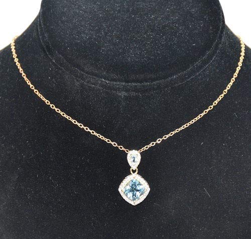 30 Sets Genuine Blue Topaz 14K Gold Plated Necklace for Women - Elegant Jewelry Gift Set for Birthday, Anniversary & Special Occasions