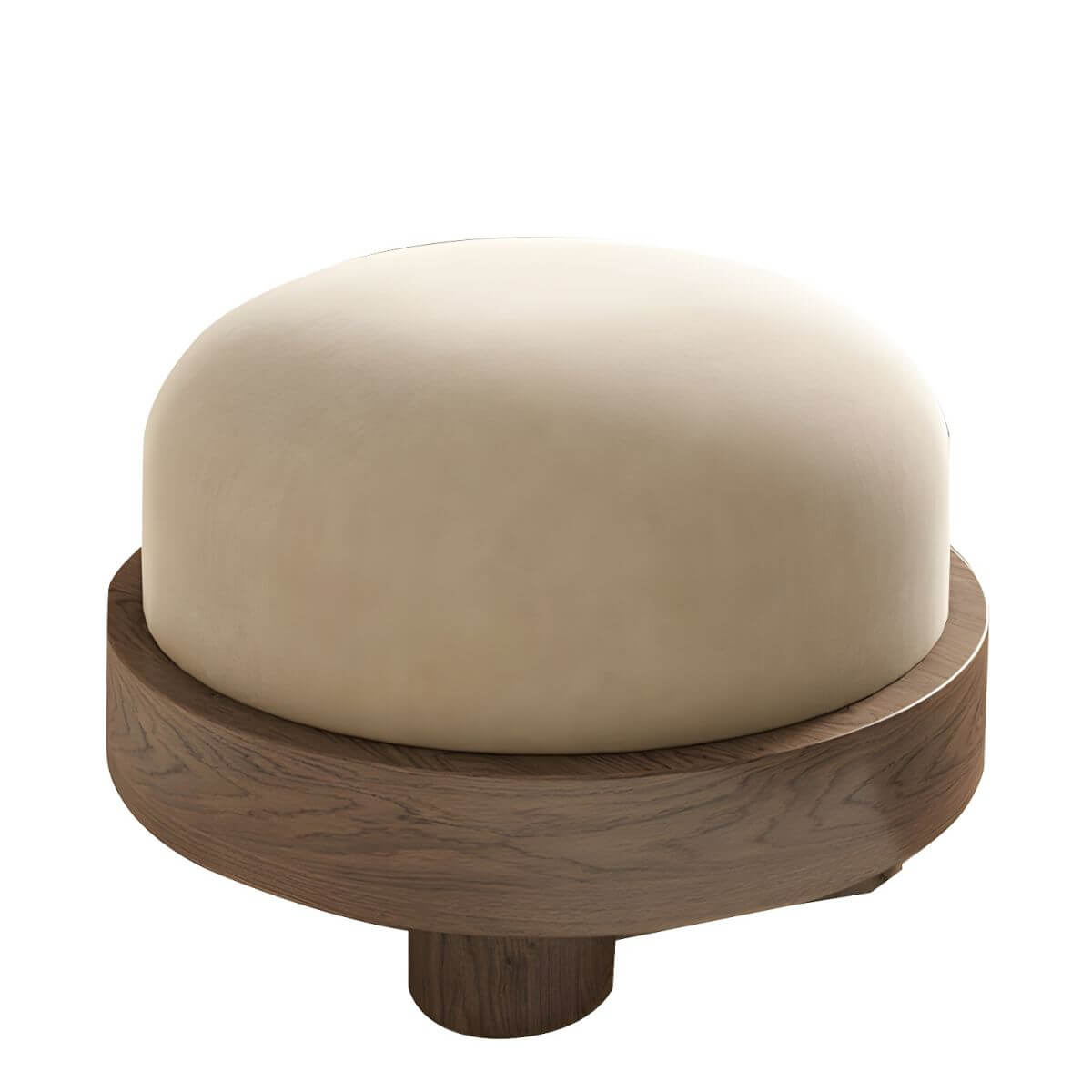 Small Modern Flannel Round Ottoman - Stylish & Functional Footrest Pouf for Living Room, Bedroom, or Nursery Decor - Cozy Home Accent Furniture
