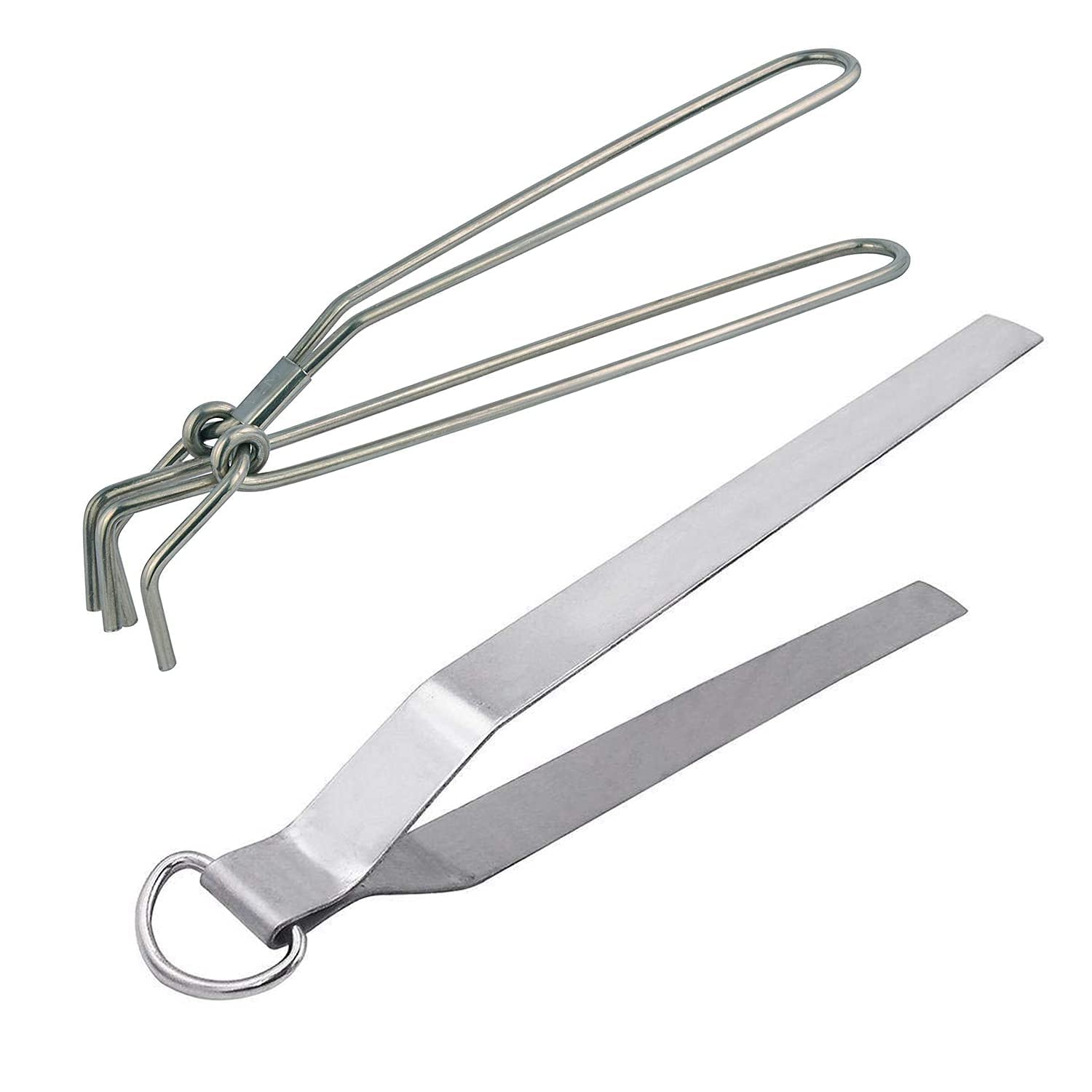 ATEVON Stainless Steel Chapati Roti Tongs with Pakkad Utensil Holder - Perfect for Indian Cooking, Roti Making, and Kitchen Organization | Durable & Heat-Resistant Cooking Tool for Home Chefs