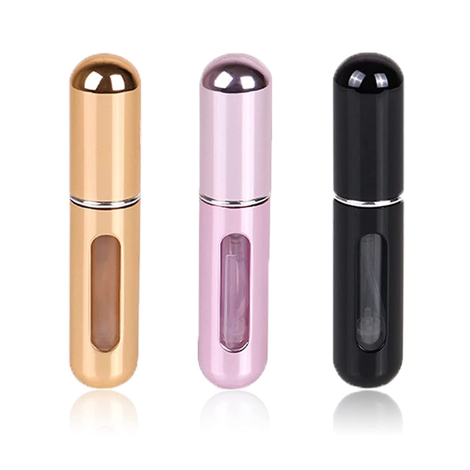 LIPROX 3-Piece Portable Perfume Spray Bottle Set - Travel-Friendly Mini Refillable Perfume Atomizer & Scent Pump Case for Women & Men - Perfect for Airplane Travel, Gym, Office & On-The-Go Use