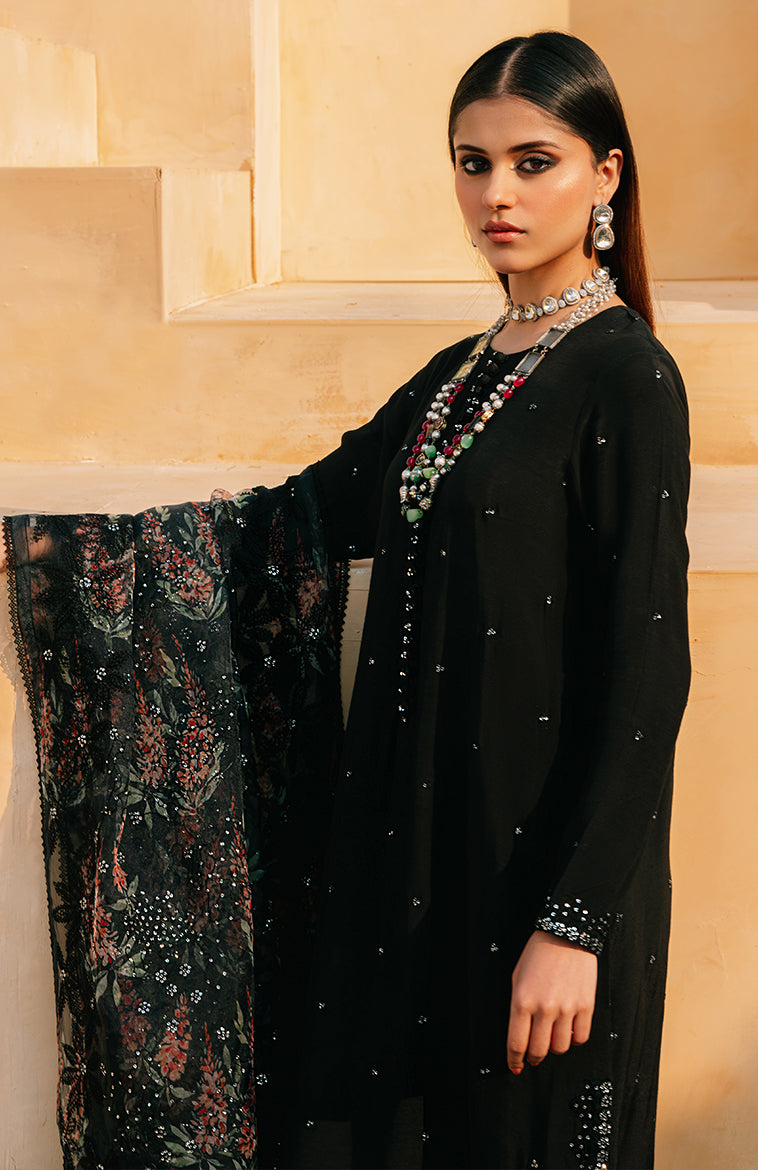 BLACK DAHLIA 2-Piece Set - Stylish Shirt & Dupatta for Women | Perfect for Festivals, Weddings & Special Occasions | Elegant Ethnic Outfit
