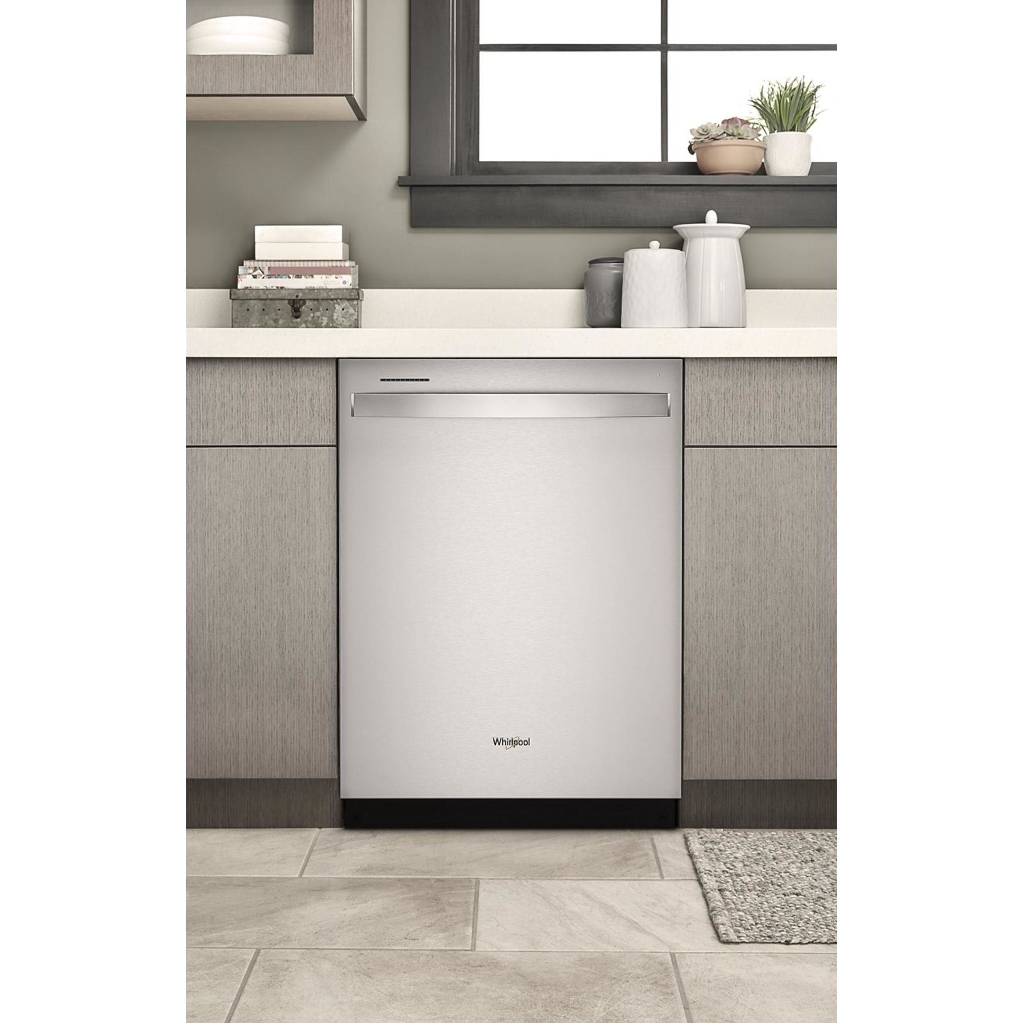 Whirlpool WDT750SAKZ Stainless Steel Dishwasher with Heavy-Duty Tub - Quiet 44 dBA Operation for Open Kitchen & Entertaining Spaces