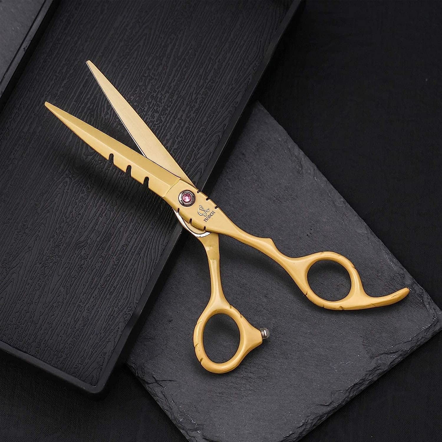 Professional 6.0 Inch Barber Scissors Set - Stainless Steel Hair Cutting Shears for Bangs & Textured Hair | Hairdressing Tools for Stylists & Salon Use