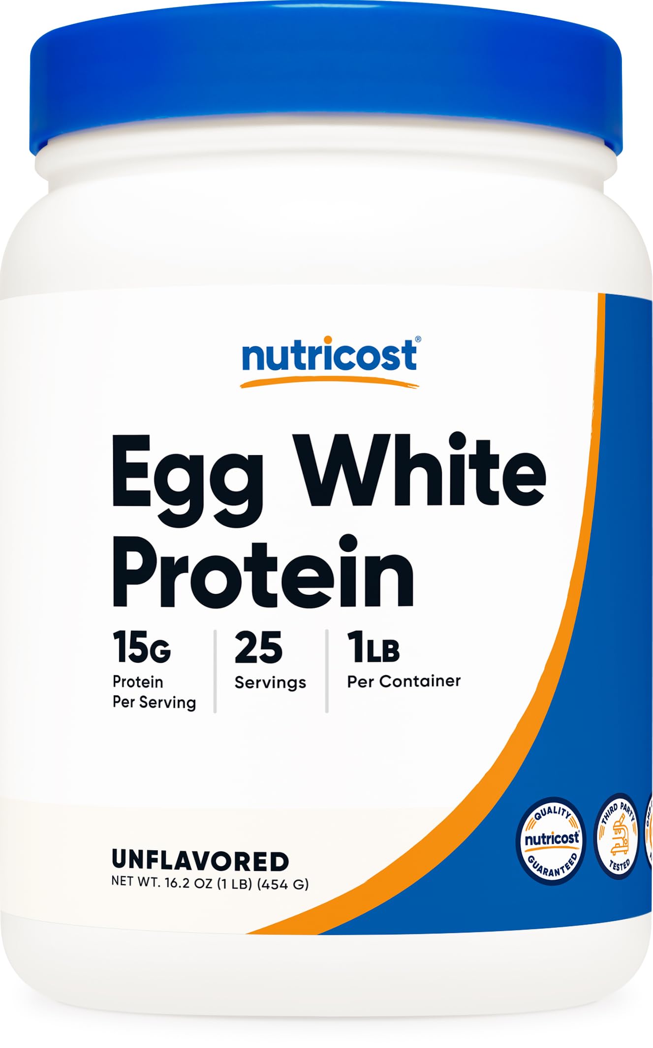 Nutricost Egg White Protein Powder 1lb (Unflavored) - Non-GMO, Gluten Free, Keto & Paleo Friendly - Pure Protein Supplement for Baking, Smoothies & Post-Workout Recovery