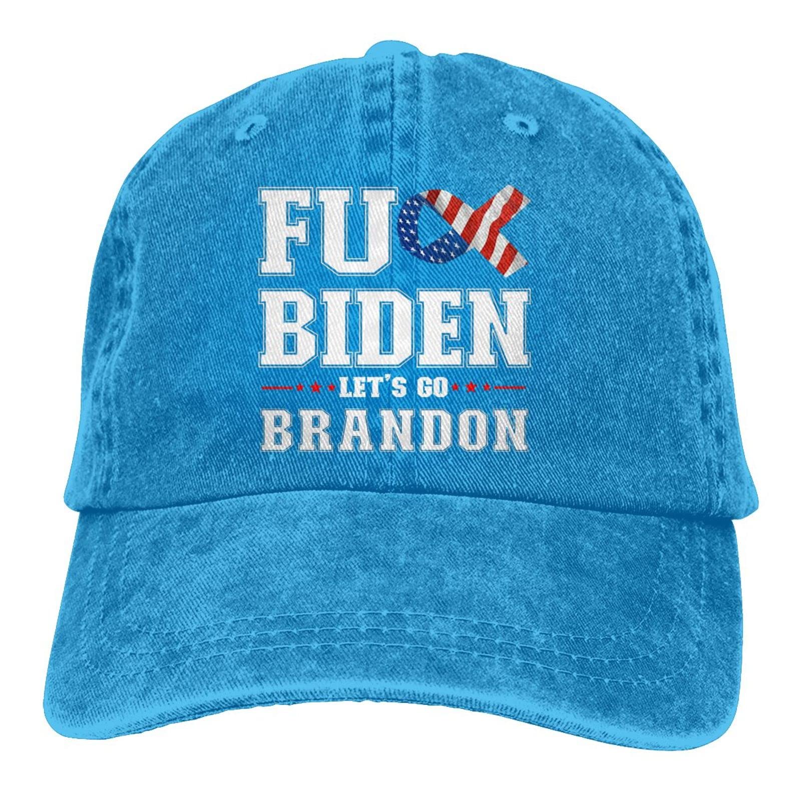 Funny Baseball Caps for Men & Women - 'Let's Go Brandon' Blue Adjustable Dad Hat - Perfect for Sports, Outdoor Activities & Political Satire