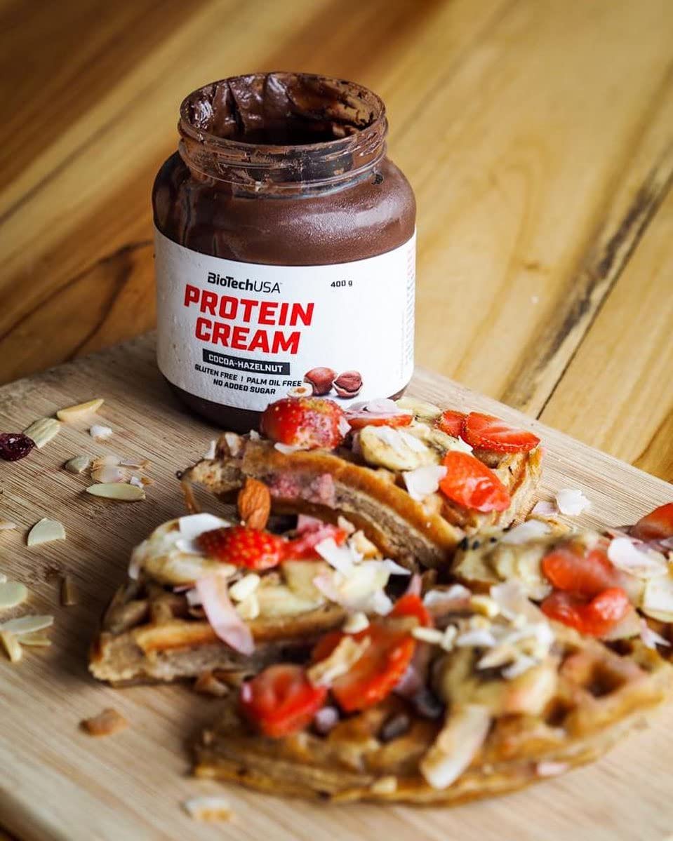 BioTechUSA Protein Cream, Cocoa Hazelnut Flavor - 200g High Protein Spread for Fitness, Muscle Recovery & Healthy Snacking - Perfect for Toast, Smoothies & Post-Workout Nutrition