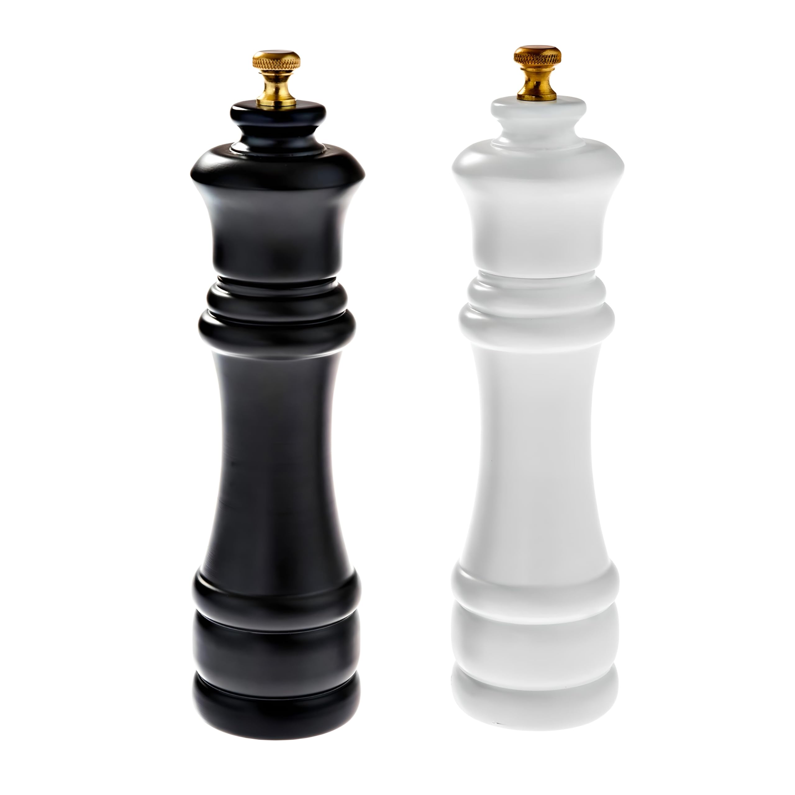 Premium Wooden Salt and Pepper Grinder Set - 8 Inch Adjustable Manual Mill with Ceramic Grinding Core - Refillable Spice Shakers for Kitchen, Dining & Gifting (2-Pack) - Perfect for Home Cooking, Restaurants and Dinner Parties