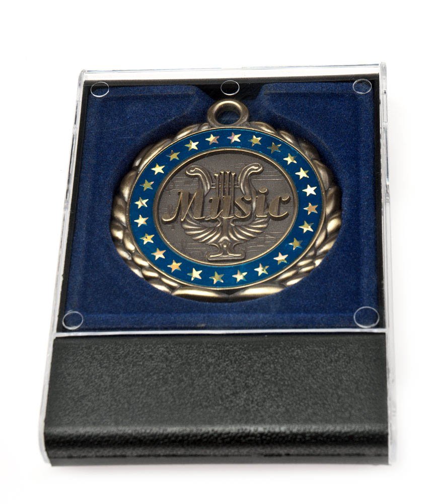 Premium Medal Display Case with Blue Velvet Interior - Perfect for Award Ceremonies, Sports Trophies & Military Honors