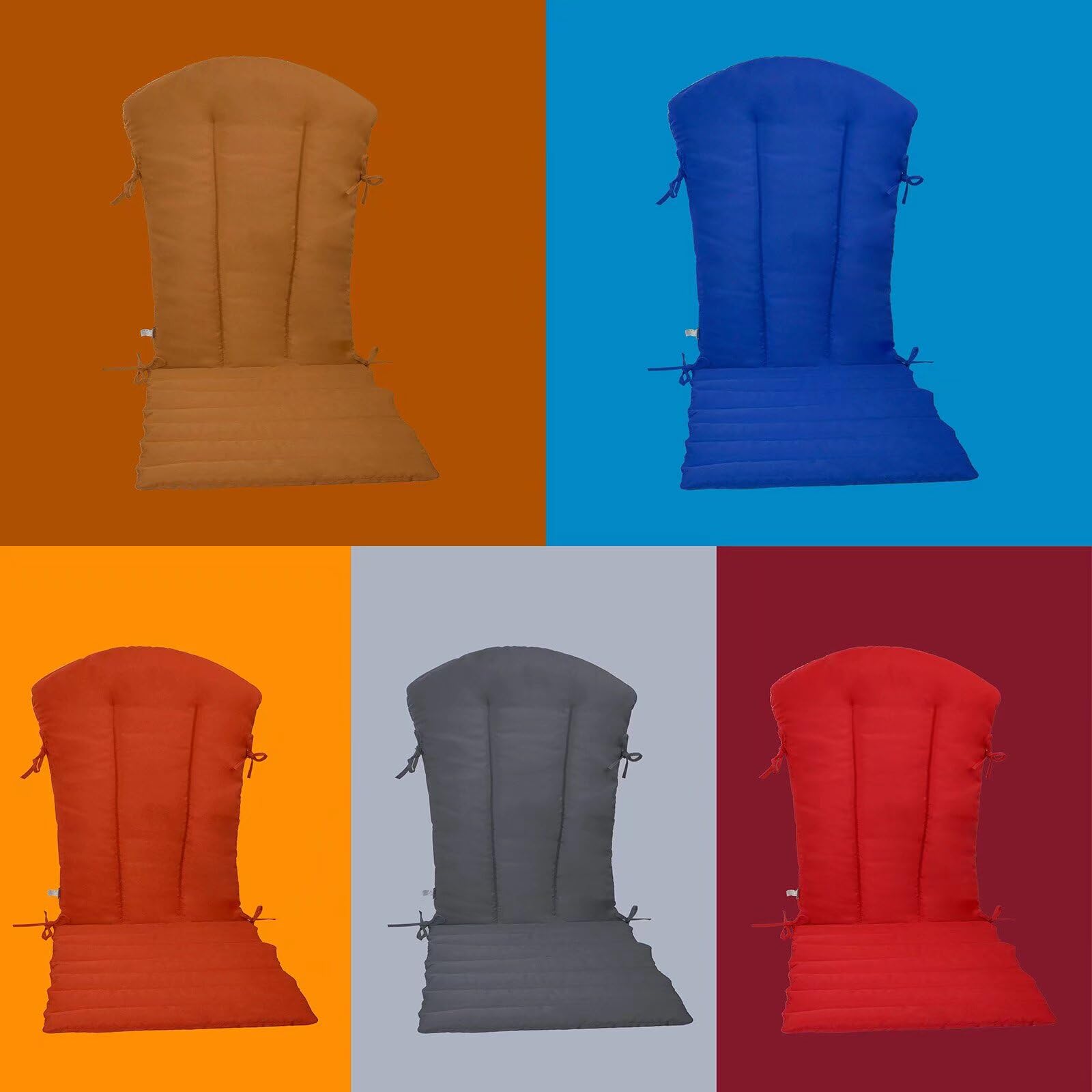 Premium Indoor/Outdoor Adirondack Chair Cushions Set of 4 - Waterproof & UV Resistant Patio Furniture Cushions in Gray - Perfect for Deck, Garden, Poolside & Backyard Relaxation