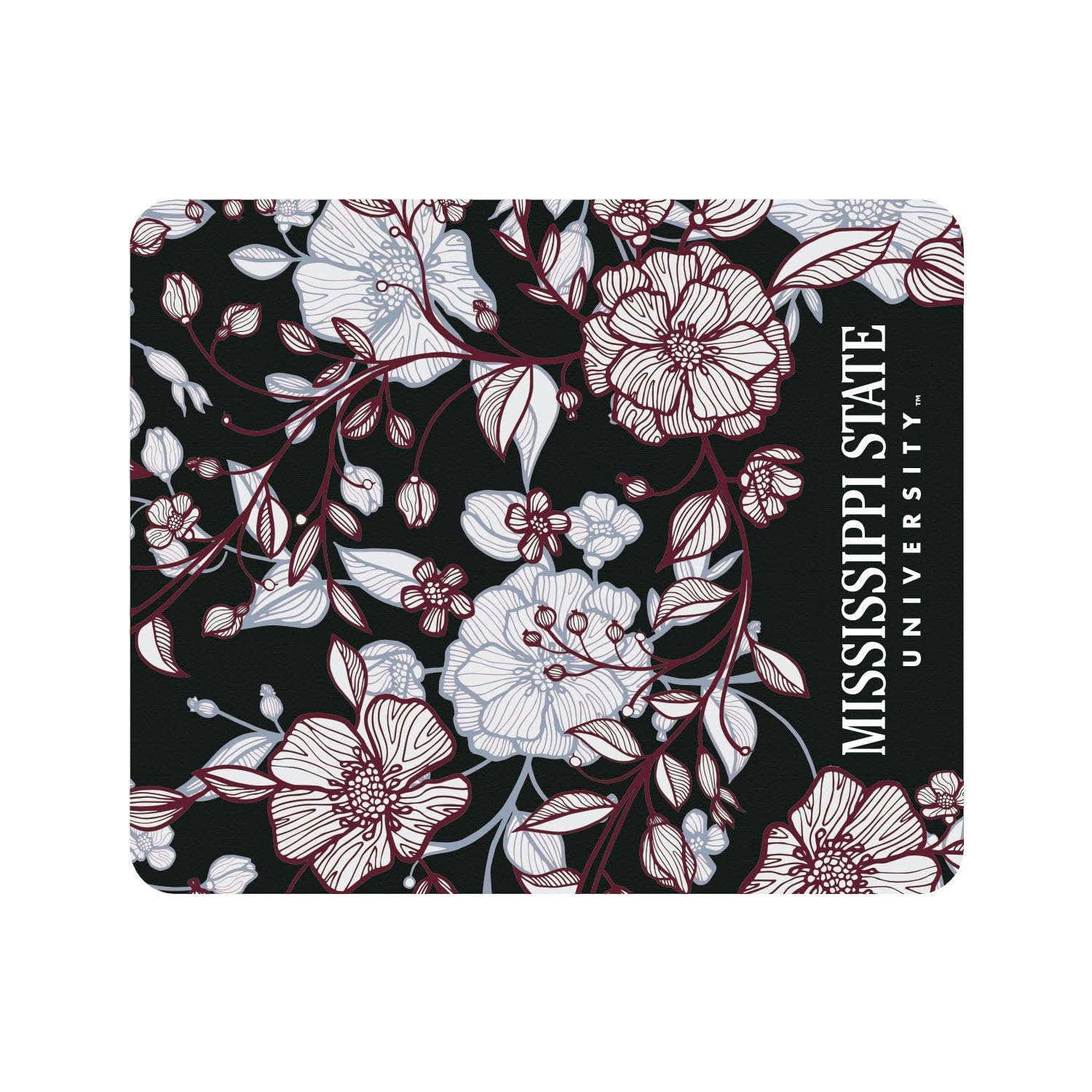 Mississippi State University Mouse Pad - Non-Slip Fabric Desk Mat with Floral Lace Design for Gaming, Office & Home Workspace (12x10 Inches)