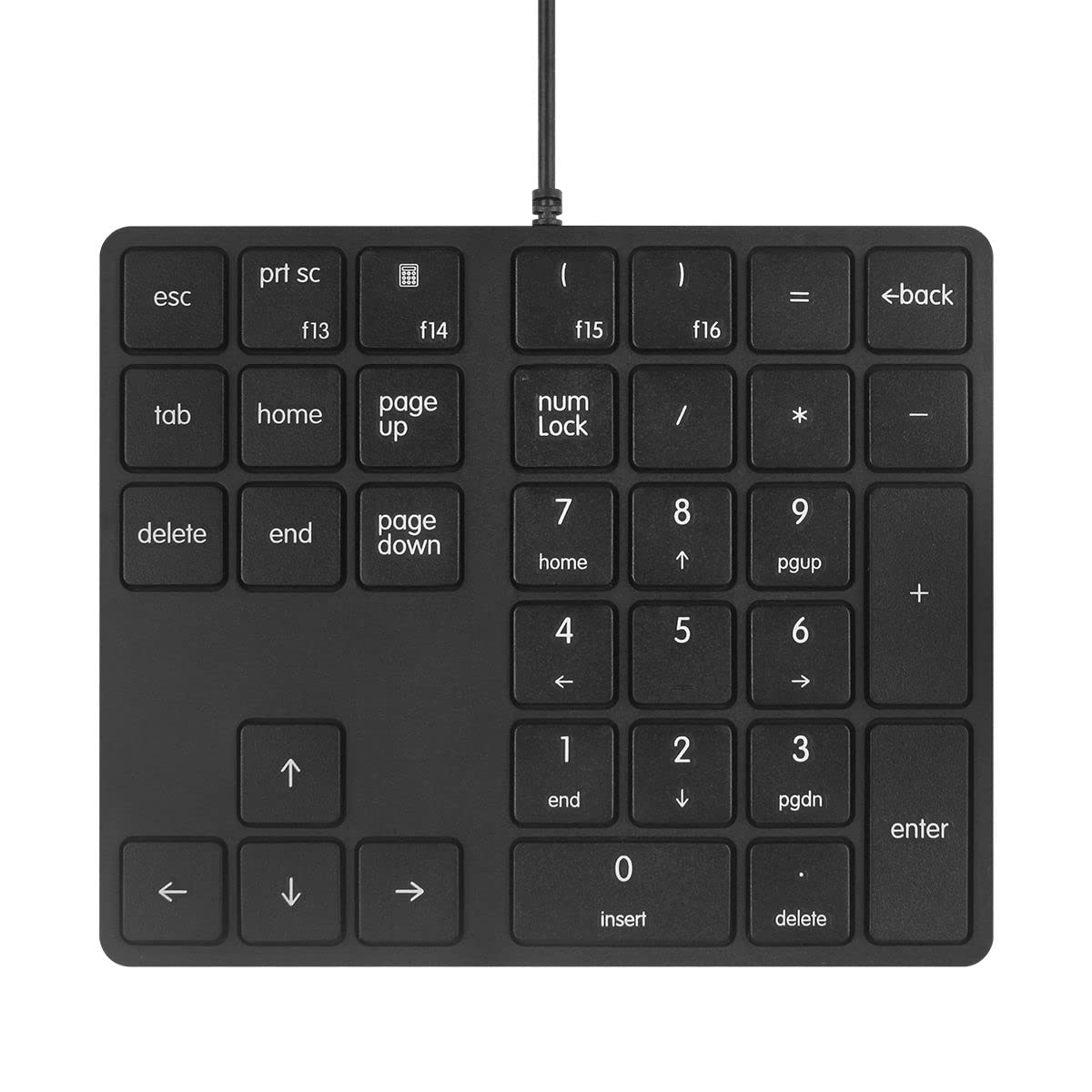 Qisan 34键迷你数字键盘 - 多功能有线小键盘 | 黑色Magicforce | 适用于笔记本电脑、PC游戏、办公 | 便携式电脑配件 | 高效输入解决方案，提升工作效率与游戏体验