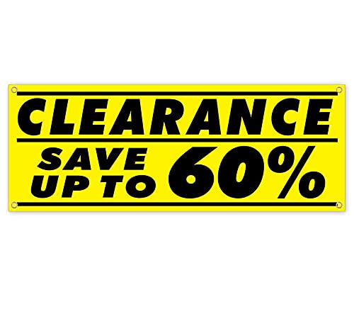 13 oz Heavy-Duty Vinyl Clearance Sale Banner - Up To 60% Off | Single-Sided with Metal Grommets | Durable Non-Fabric Material for Outdoor & Indoor Use - Stores, Events, Sales Promotions