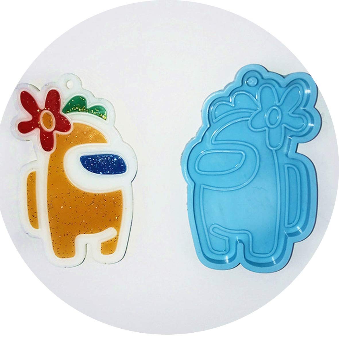 DIY Silicone Jewelry Molds for Keychains - Among Us Game Inspired Resin Casting Molds for DIY Crafts, Jewelry Making, and Unique Gifts - Perfect for Resin Art, Keychain DIY, and Cosplay Accessories