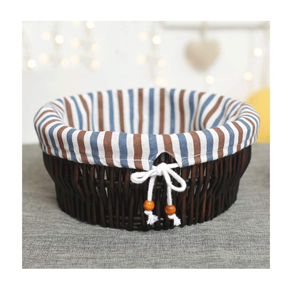 YXDO Woven Rattan Storage Basket - Round Desktop Organizer for Food, Fruits & Home Decor (11.8/13.7/17.7 Inch) | Perfect for Kitchen Counter, Dining Table & Bathroom Organization