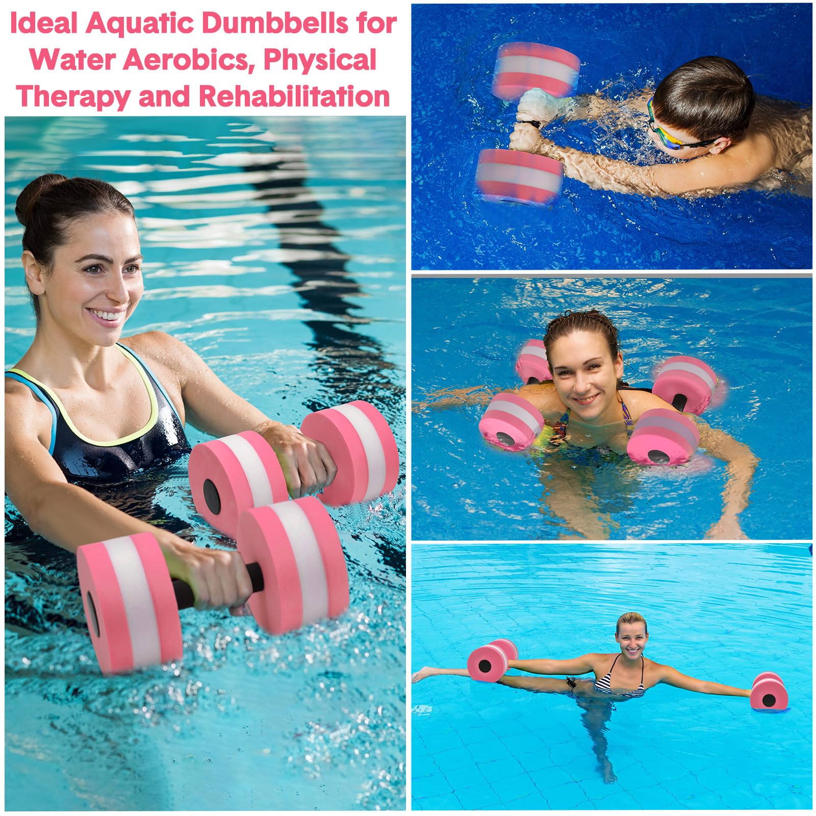 5-Piece Aquatic Exercise Set with 2 Ankle Weights, 2 Water Dumbbells & Swim Belt - Perfect for Pool Workouts, Water Aerobics & Hydrotherapy