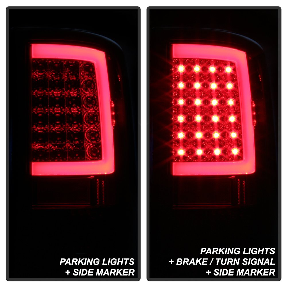 Xtune LED Tail Lights for Cars - Smoked Lens Red LED Brake Lights (ALT-ON-DR09-LBLED-SM) - Perfect for Night Driving & Enhanced Vehicle Safety