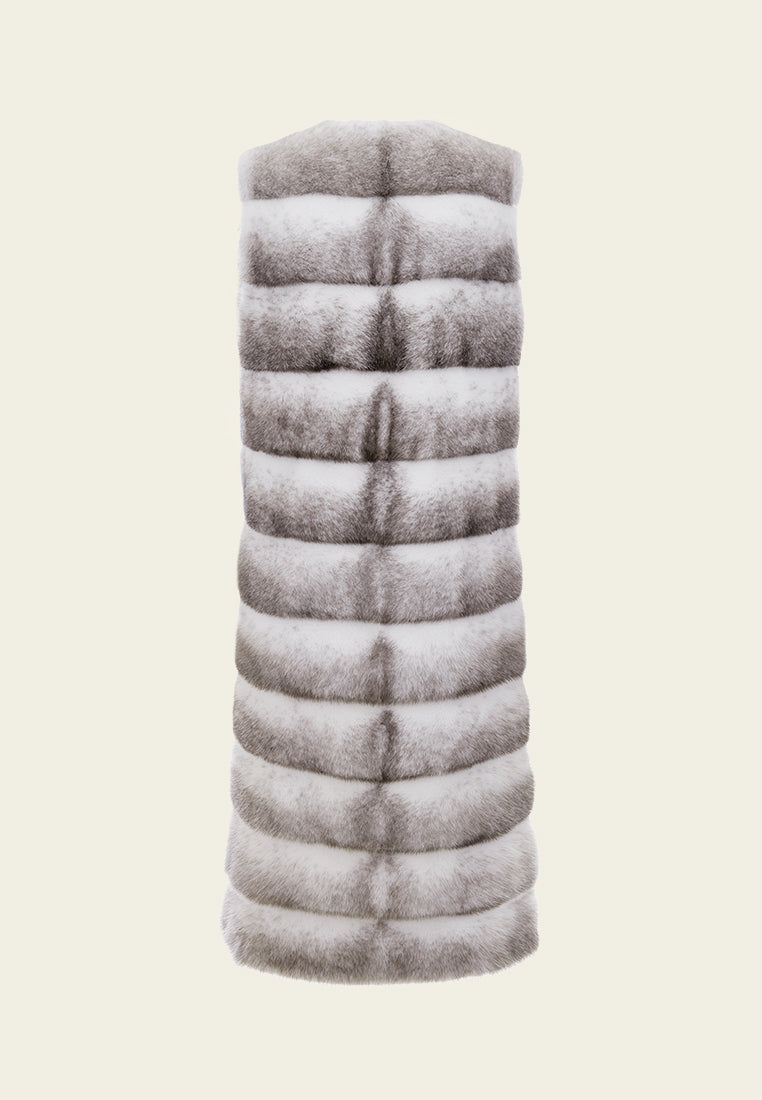 Ombré Effect Fur Gilet for Women - Trendy Panelled Vest with Gradient Color - Perfect for Winter Fashion, Layering & Outdoor Activities