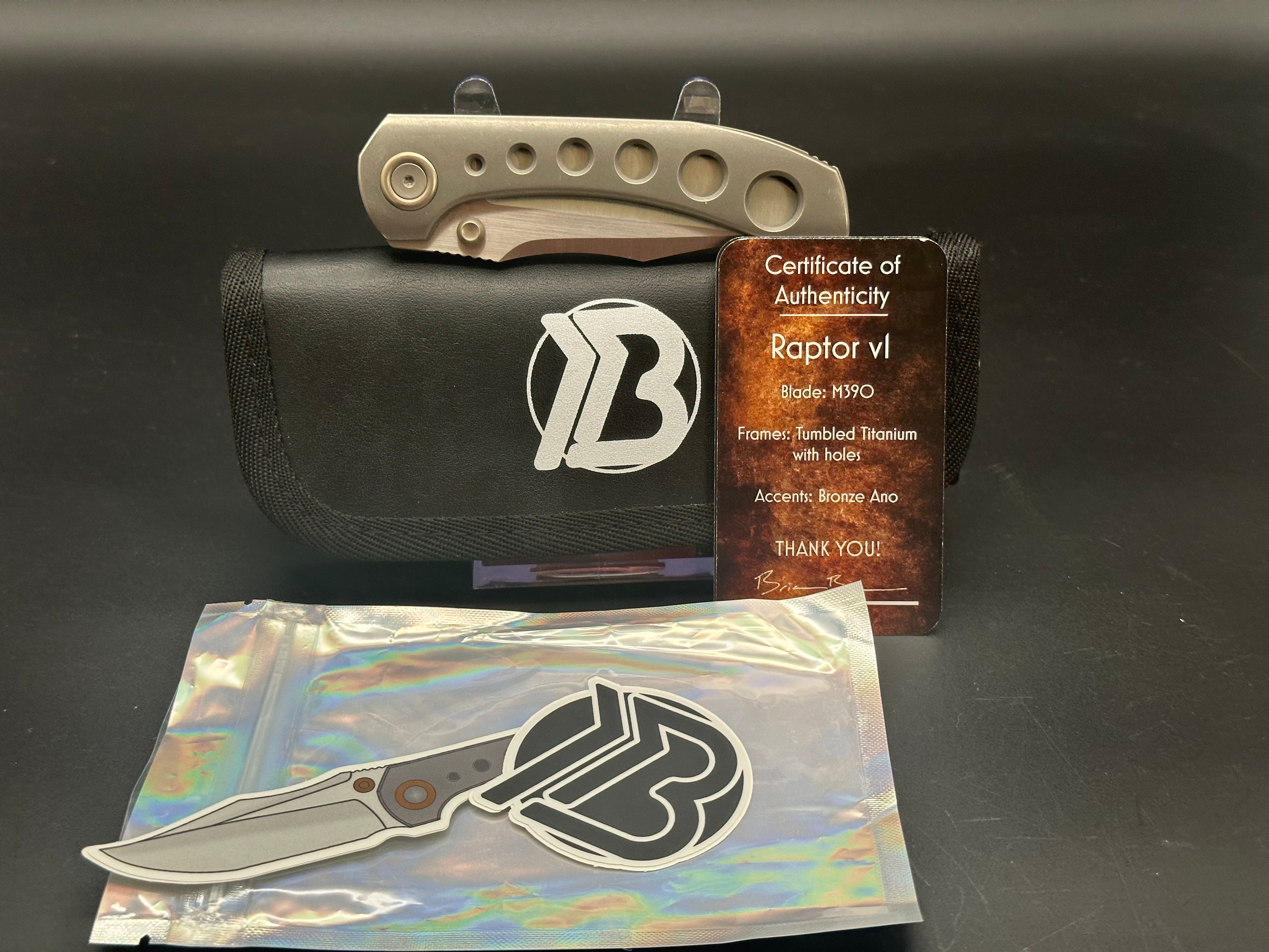 Brian Brown Raptor V1 Folding Knife - Premium EDC Pocket Knife with Titanium Handle for Outdoor, Camping & Everyday Carry (EDC)