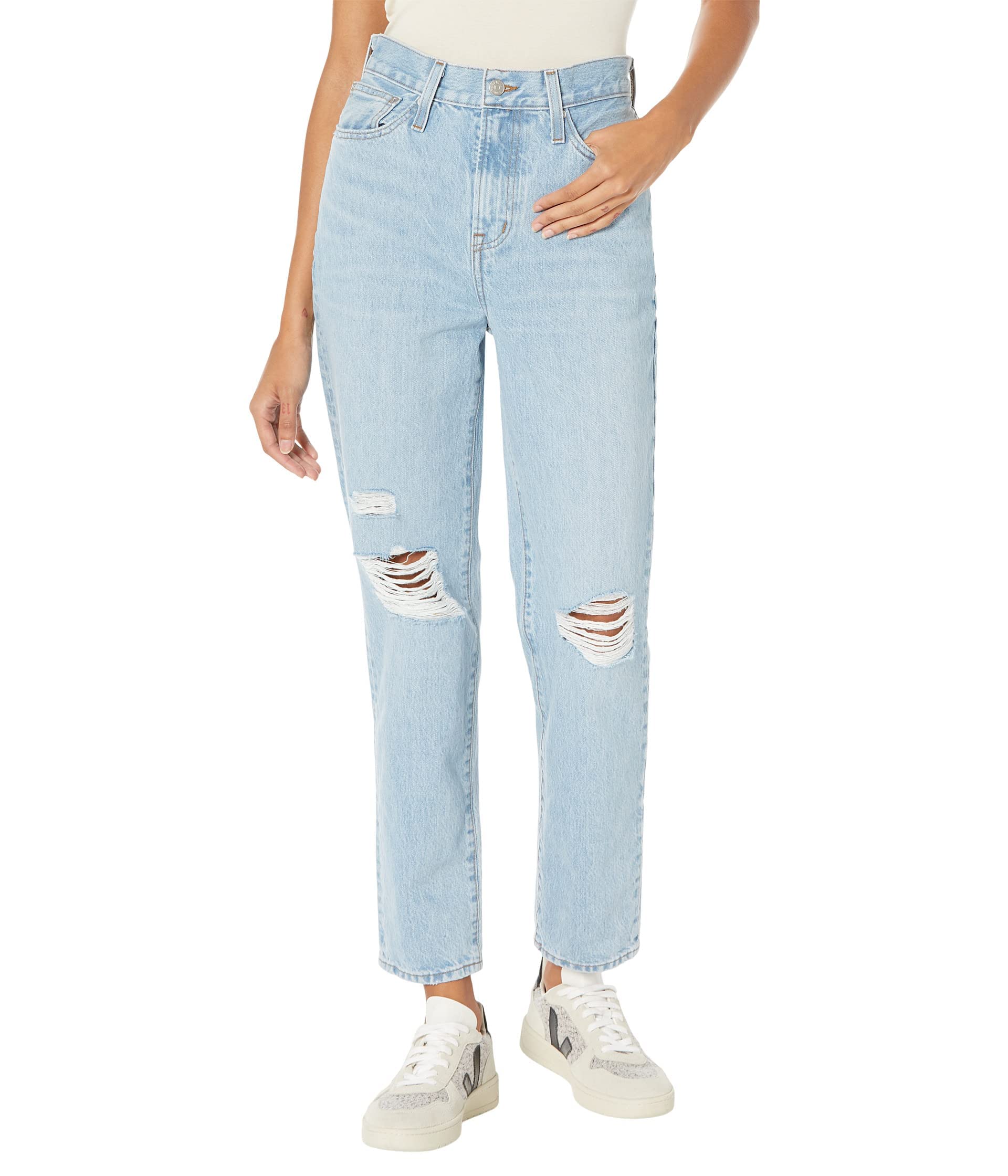 Madewell The Perfect Vintage Jean in Grandbay Wash - Ripped Edition | High Waist Distressed Denim Jeans for Women | Perfect for Casual Outfits, Date Nights & Street Style