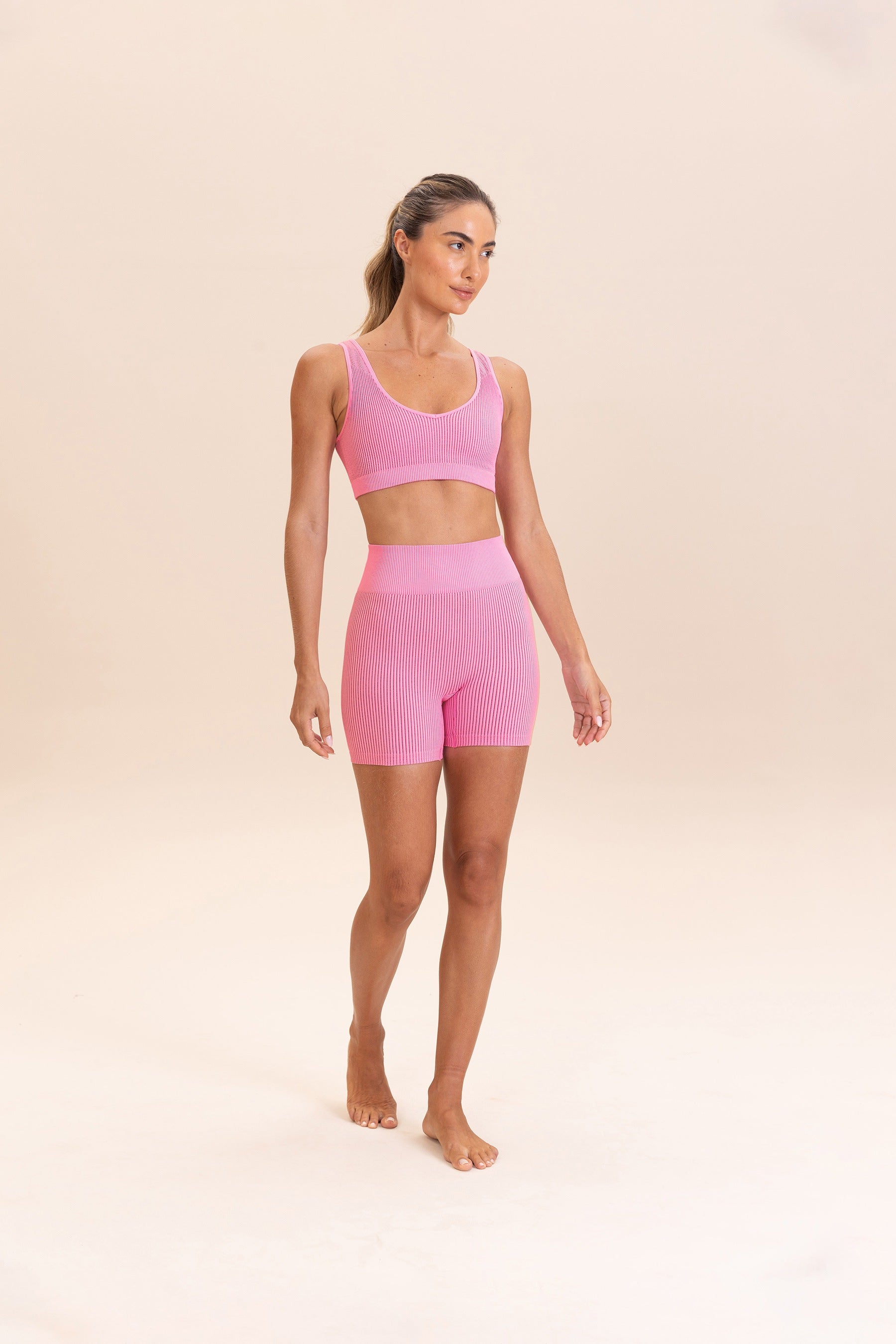 Rib Classic Seamless Shorts for Women - Comfortable Stretchy Yoga Running Workout Shorts - Perfect for Gym, Lounge & Active Wear
