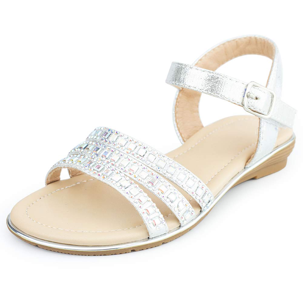 Rommedal Toddler & Little Big Kids Girls Party Wedding Princess Dress Sandals - Platform Wedge Heel Sandals for Special Occasions, Flower Girl, Birthday & Pageant Events