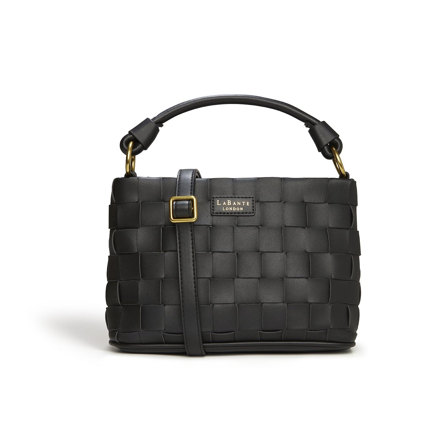 Baby Bella Woven Vegan Leather Crossbody Bag for Women | Black | Stylish & Lightweight Purse for Everyday Use, Travel & Shopping