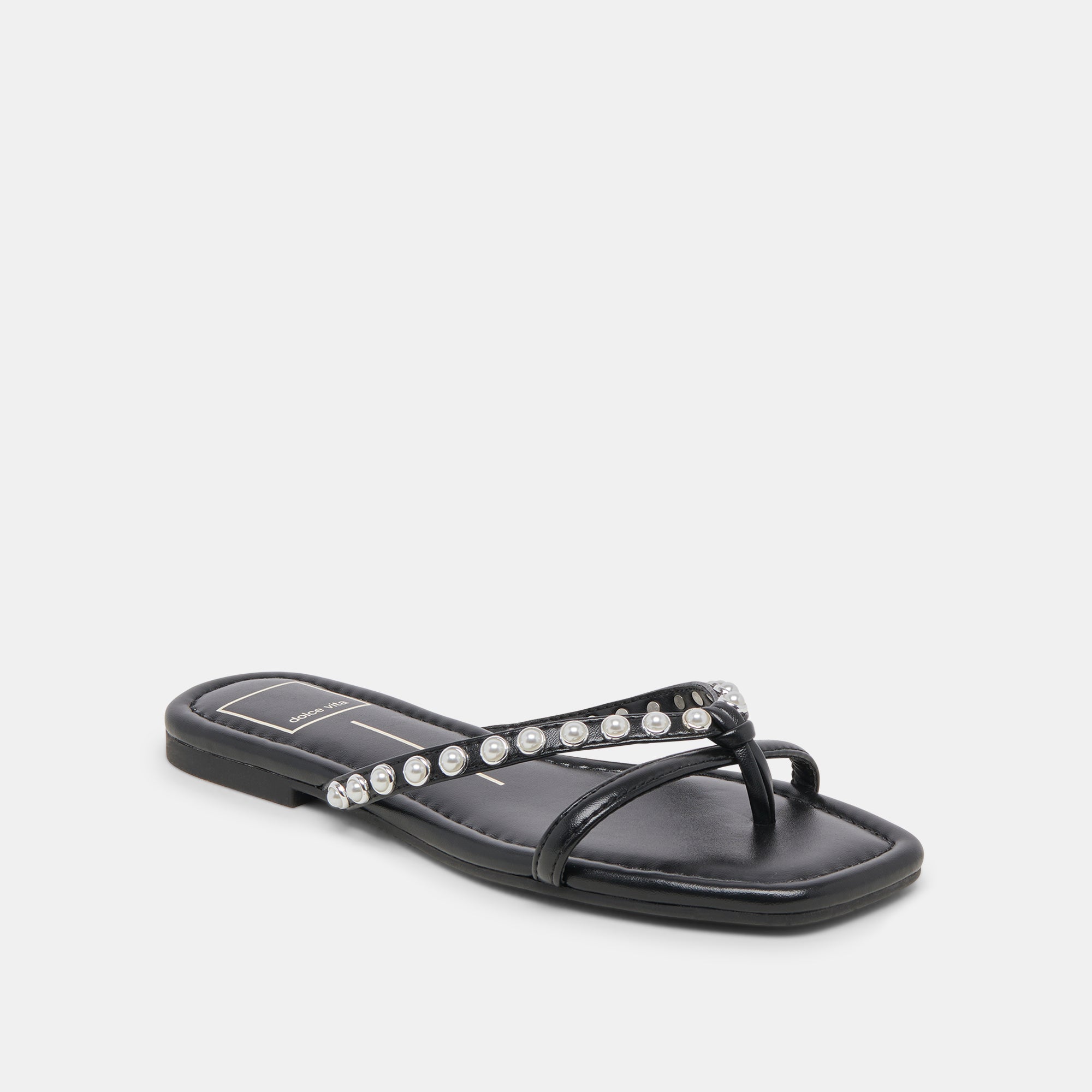 LUCCA PEARL SANDALS - Women's Black Pearl Embellished Summer Sandals for Beach, Wedding & Vacation | Comfortable & Stylish Footwear