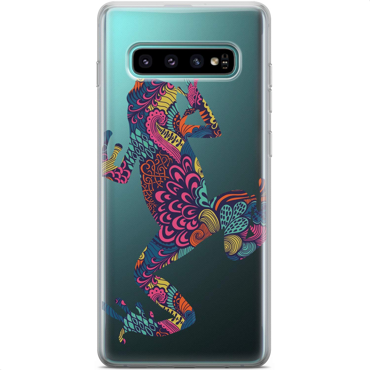 Samsung Galaxy S24 S23 Ultra S22 5G Plus S21 FE S20 S10 Phone Case - Flexible TPU Silicone Cover with Bohemian Frog Boho Design | Slim Lightweight Protective Case | Perfect for Daily Use, Travel & Outdoor Activities