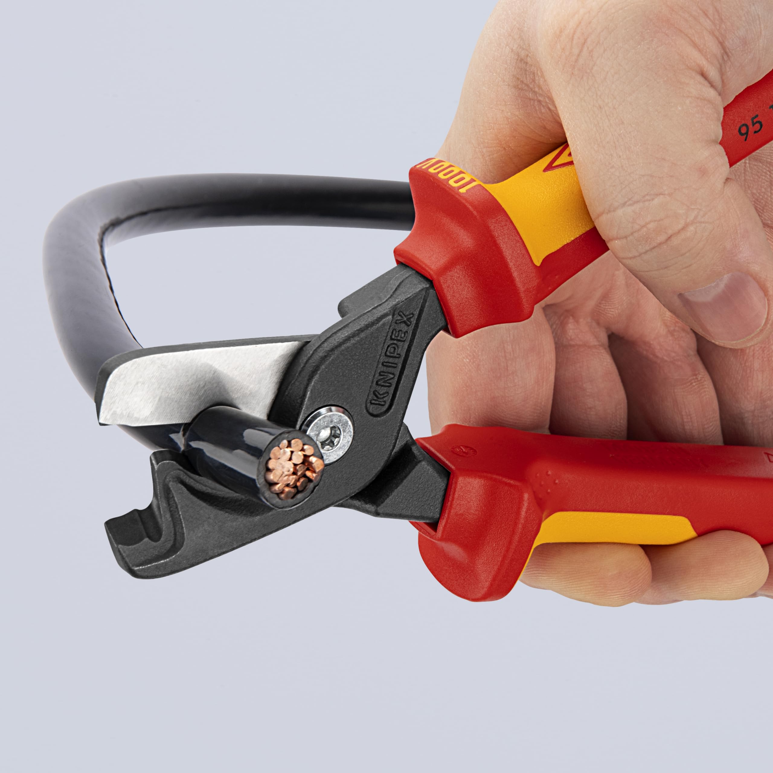 KNIPEX 95 18 225 US StepCut® XL Insulated Cable Shears - 9
