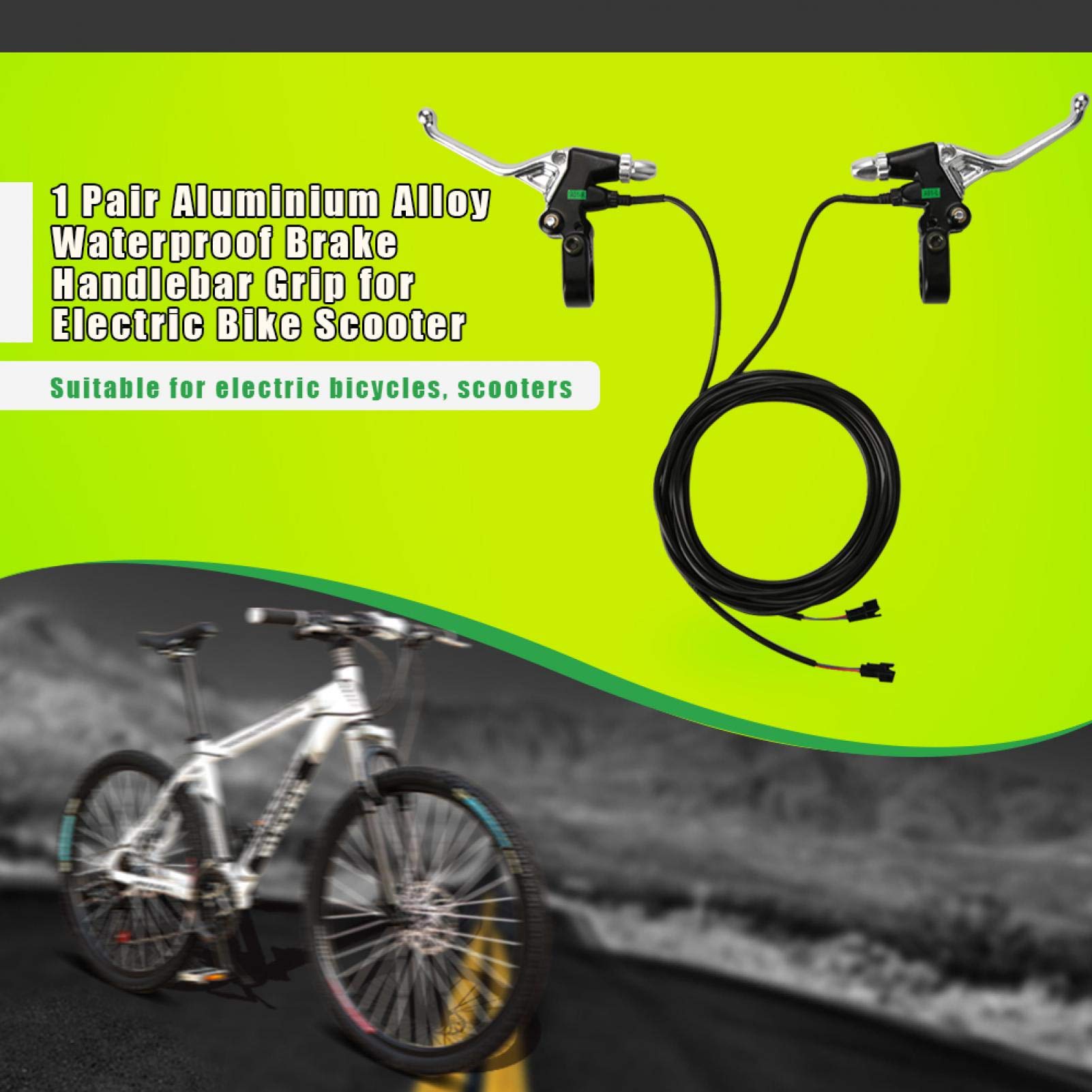 EVTSCAN Bike Brake Lever - 1 Pair Aluminum Alloy Waterproof Brake Handles for Electric Bikes & Scooters - Perfect for Mountain Biking, Commuting, and Urban Riding