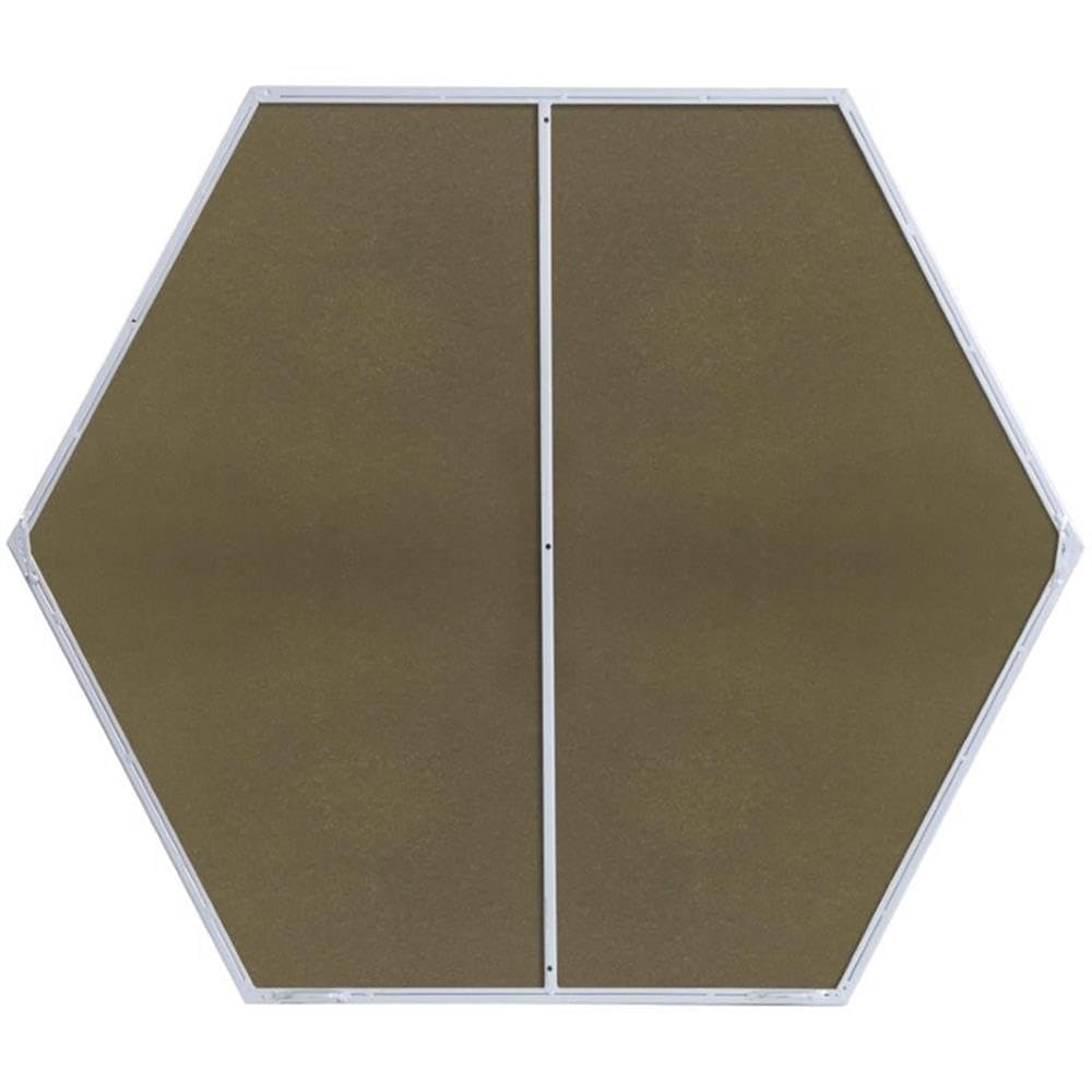 35x41 Inch Silver Hexagonal Metal Wall Mirror - Elegant Home Decor for Living Room, Bedroom & Entryway