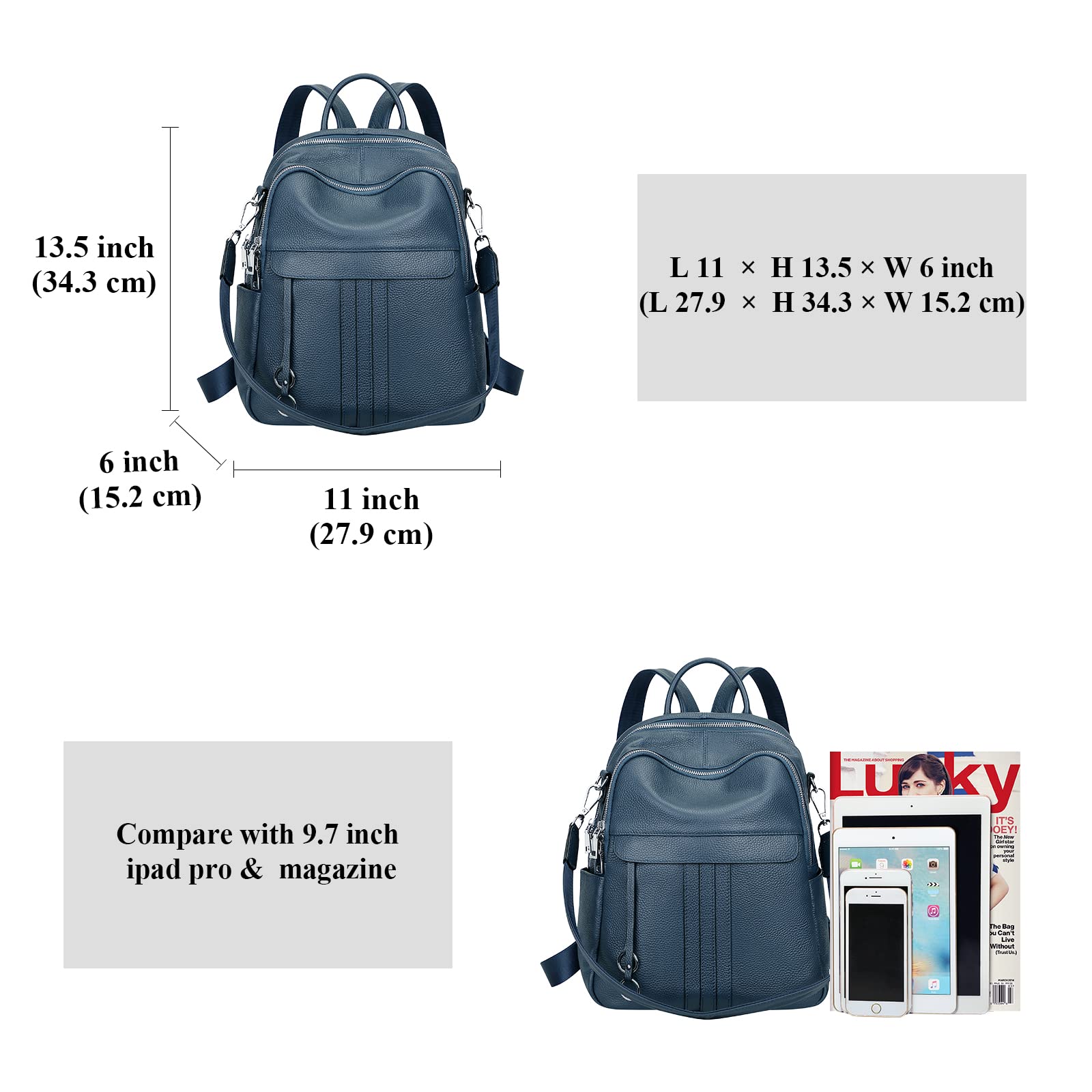 ALTOSY Genuine Leather Backpack Purse for Women - Convertible Shoulder Bag & Stylish Laptop Bag - Perfect for Work, Travel & College