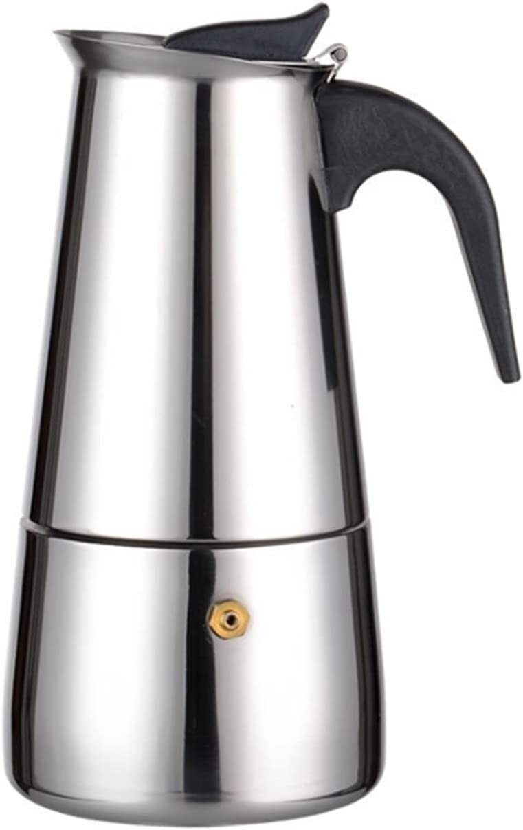 Premium Stainless Steel Stovetop Espresso Coffee Maker Percolator - 300ML Silver - Perfect for Camping, Home Brewing & Italian Style Espresso