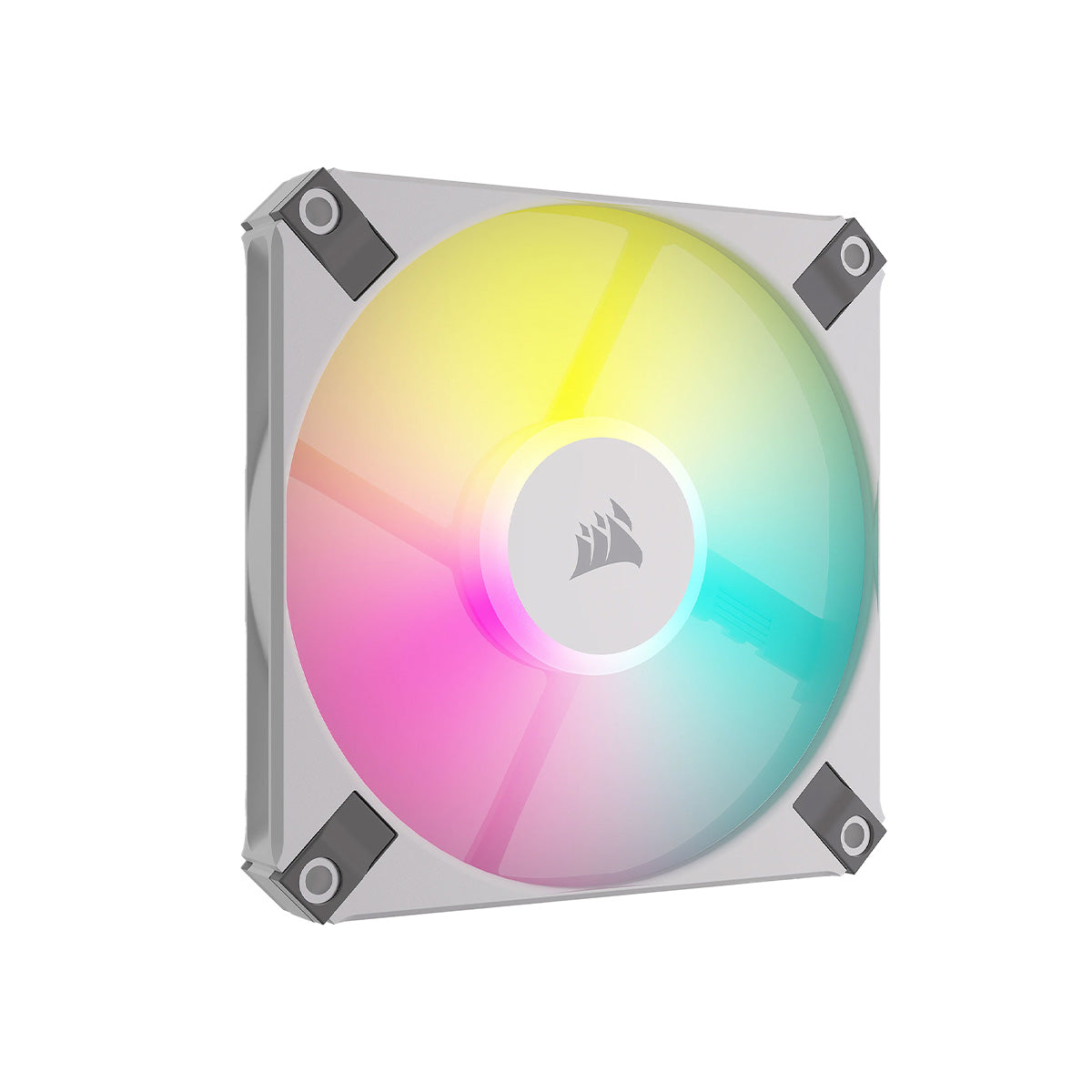 Corsair AF120 RGB Slim White 120mm x 15mm Fluid Dynamic Bearing RGB LED Case Fan - Triple Pack with Lighting Node CORE - Perfect for PC Gaming, Cooling, and Custom RGB Builds