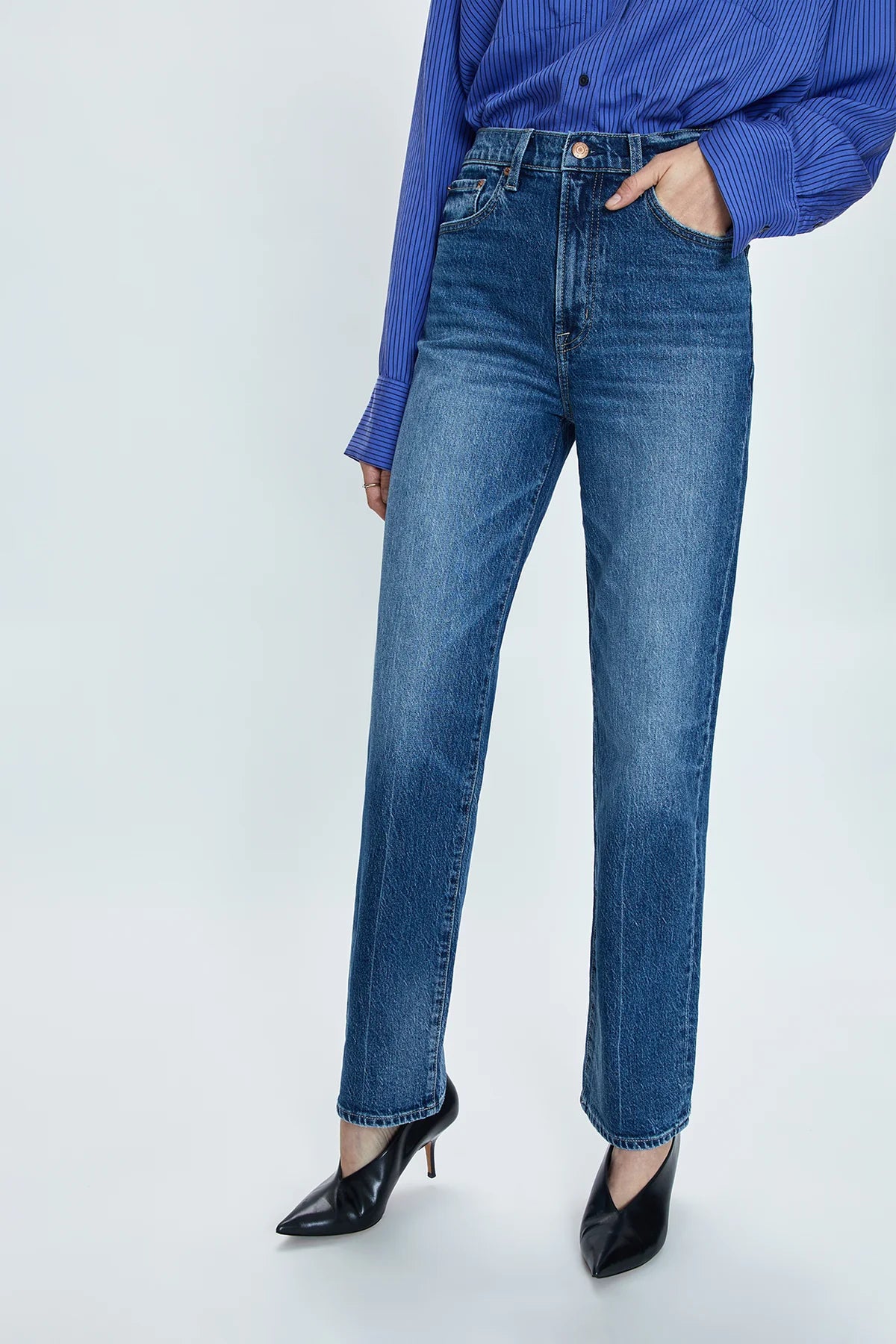 Cassie Jeans in Palladium - High Waist Stretch Denim Pants for Women | Comfortable & Stylish for Casual Wear, Office, and Date Night