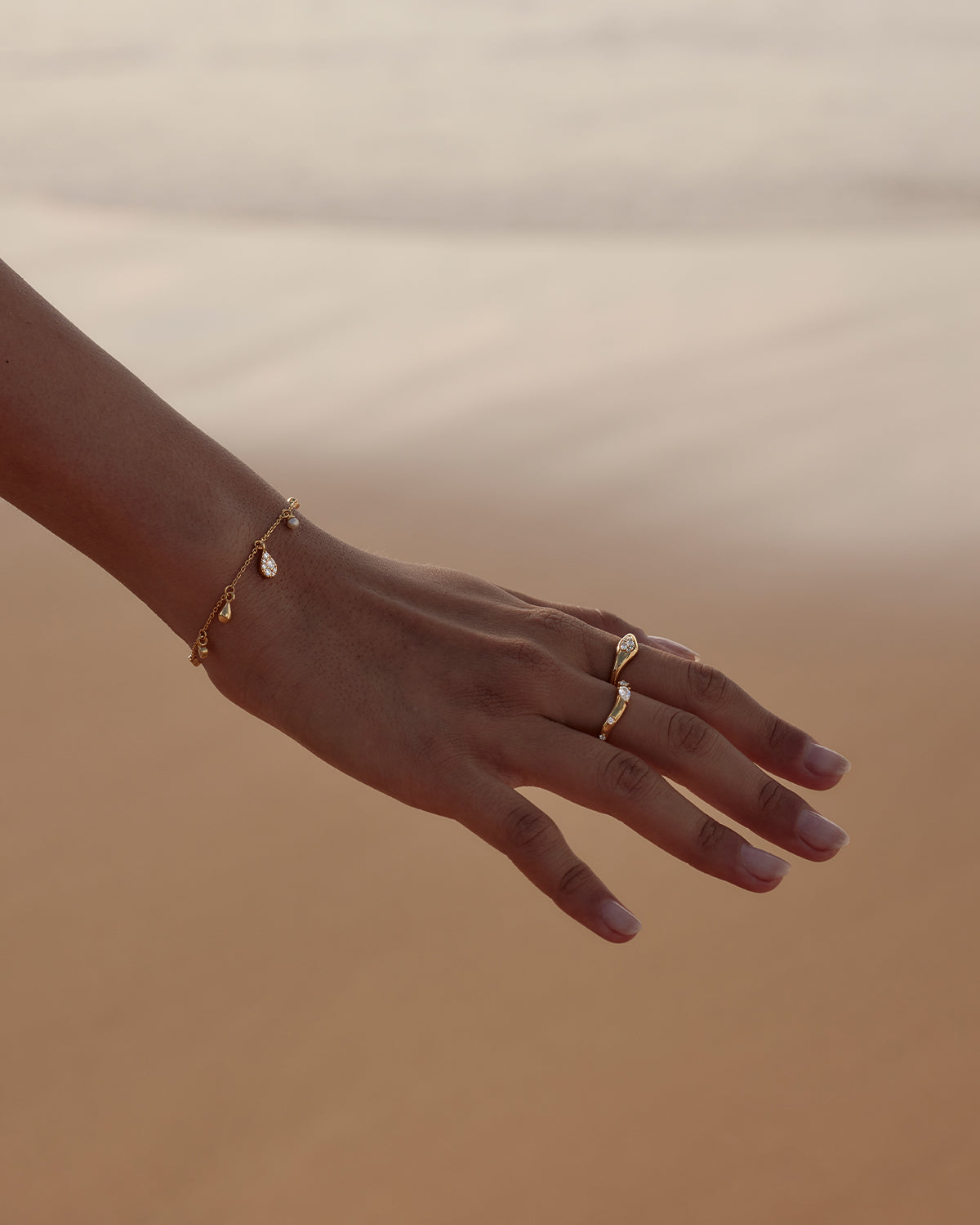 18K Gold Vermeil Chasing Tides Ring - Elegant Wave Design Stackable Band for Women | Perfect for Beach Weddings, Anniversary Gifts & Everyday Jewelry