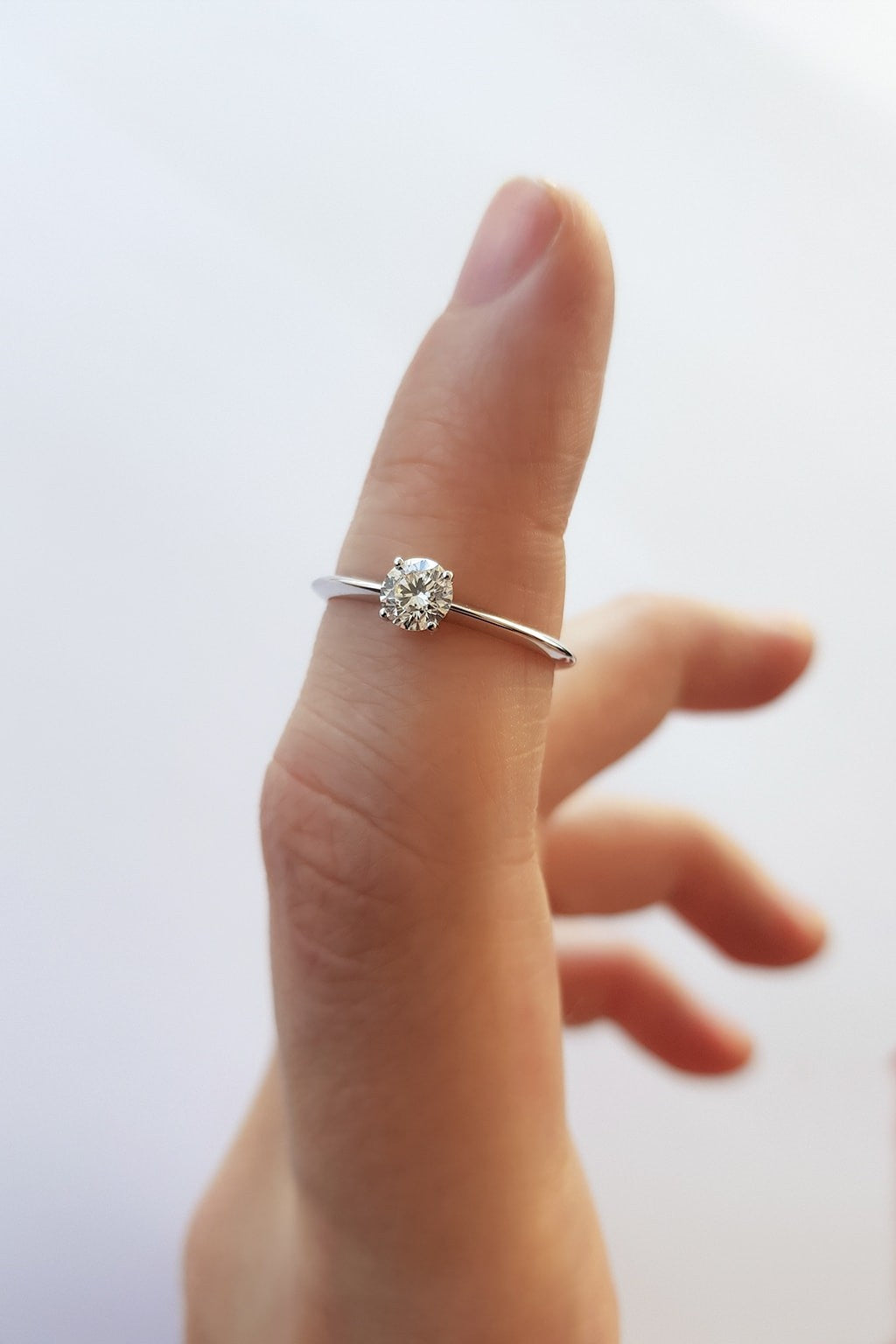 4.5mm Diamond Solitaire Gold Ring for Women - 14K White/Yellow/Rose Gold Engagement Wedding Promise Ring - Perfect for Proposals, Anniversaries & Special Occasions