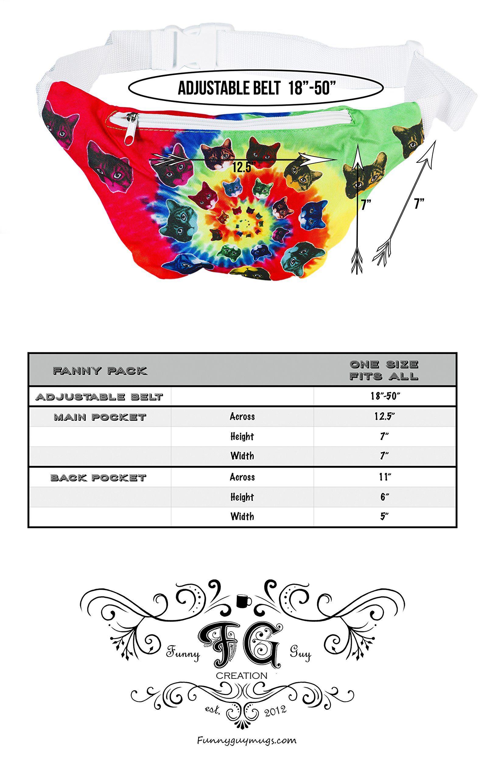 Funny 3D Cat Fanny Pack for Women & Men - Cute Cat Lover Waist Bag for Hiking, Travel & Festivals