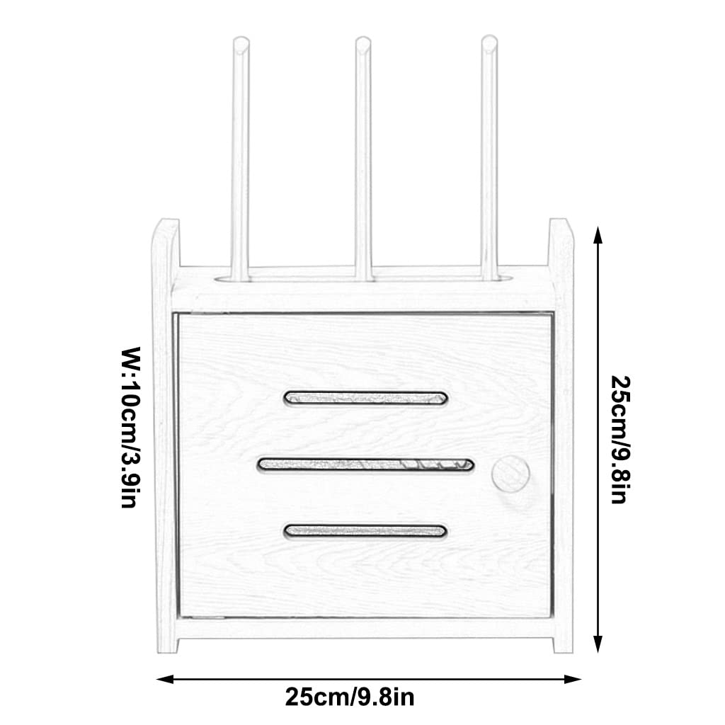 Wall Mounted Storage Shelf for WiFi Router & Set Top Box - Compact Desktop Organizer for Home & Office Network Setup