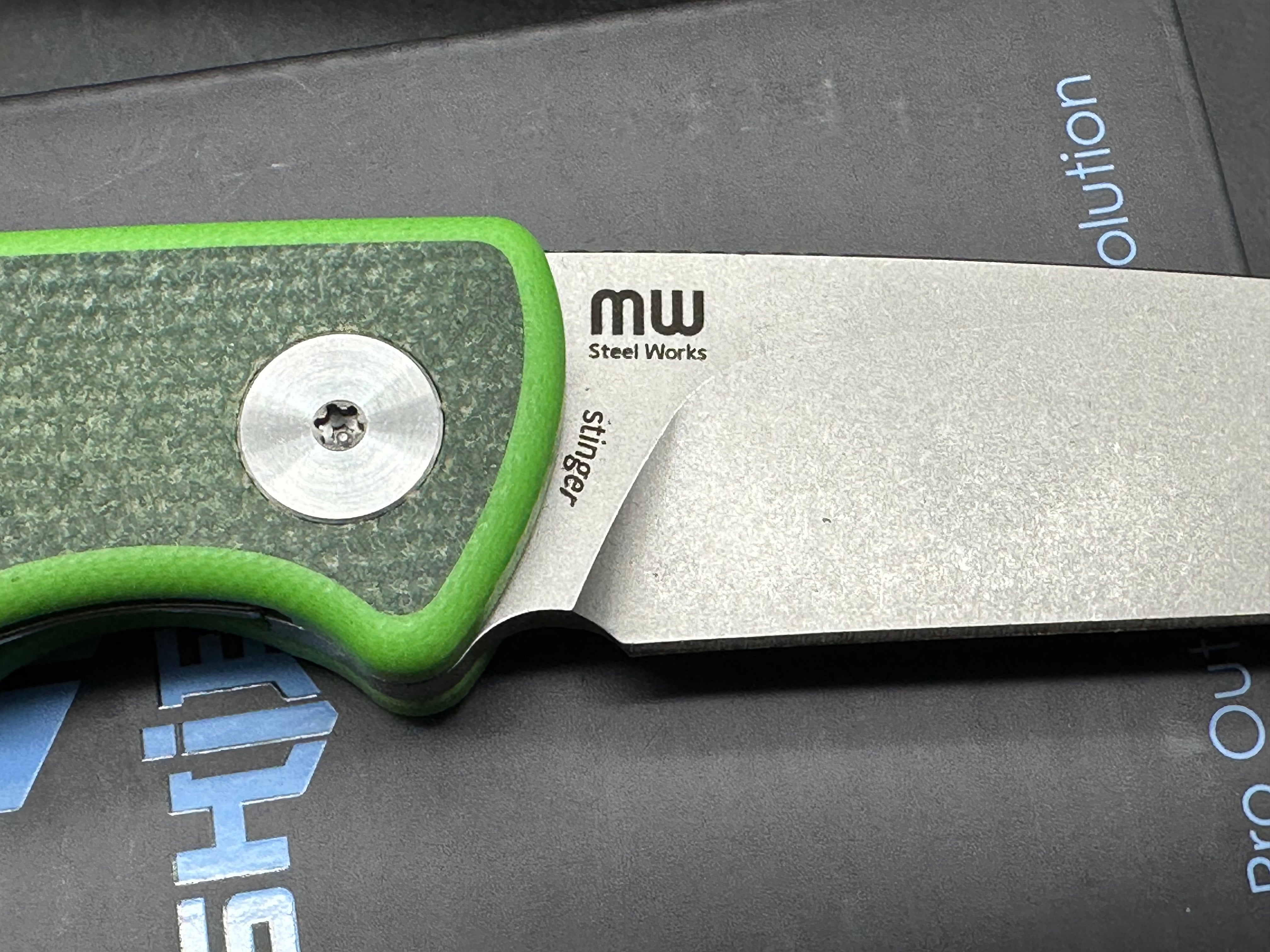 SHIELDON STINGER Folding Knife - Black Green Micarta/G10 Handle, 14C28N Stainless Steel Plain Edge Blade - EDC, Camping, Hunting & Outdoor Survival Tool