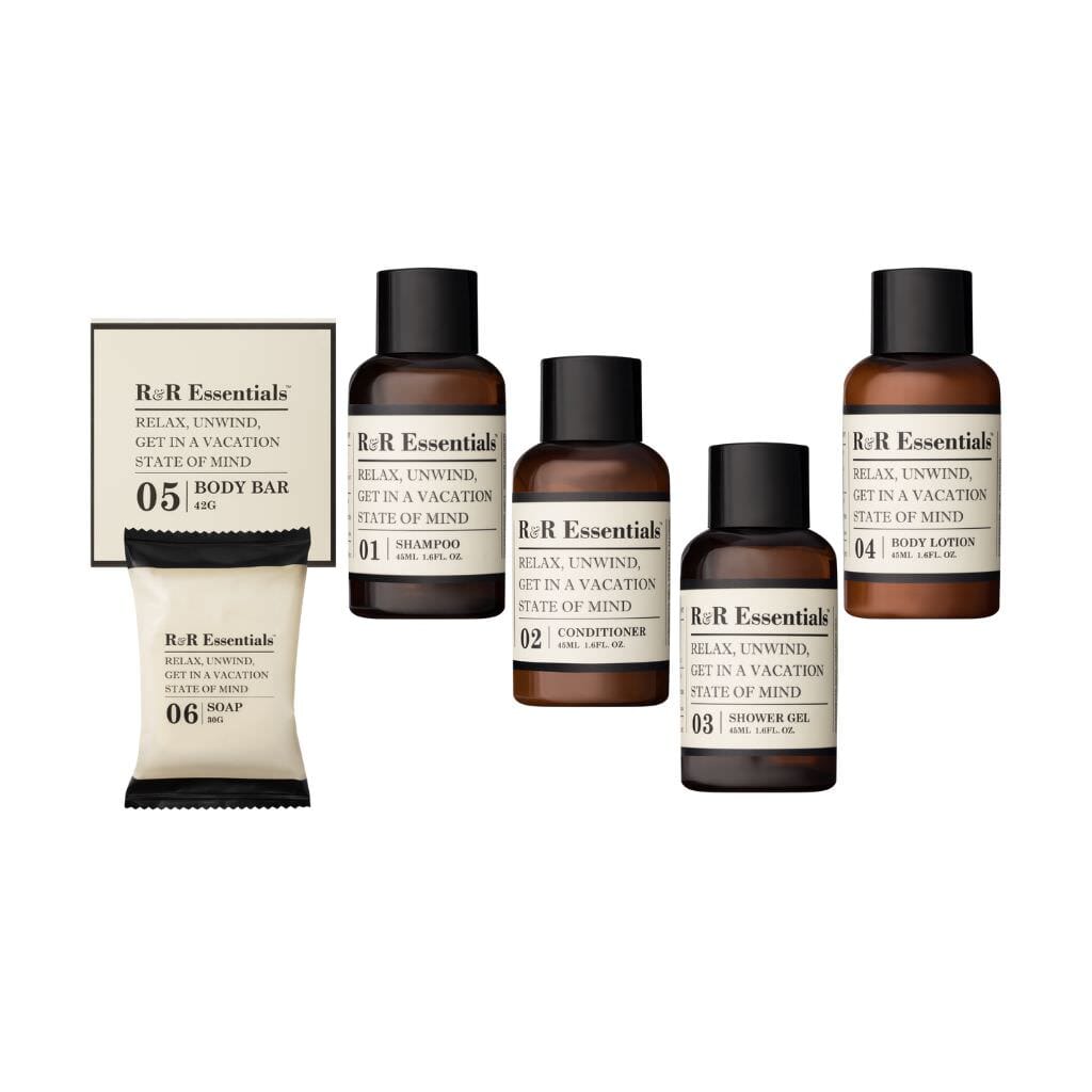 R&R Essentials 120-Piece Rental Ready Kit with 45ml Bottles - Free Shipping Included | Perfect for Vacation Rentals, Airbnb Hosting & Travel Essentials