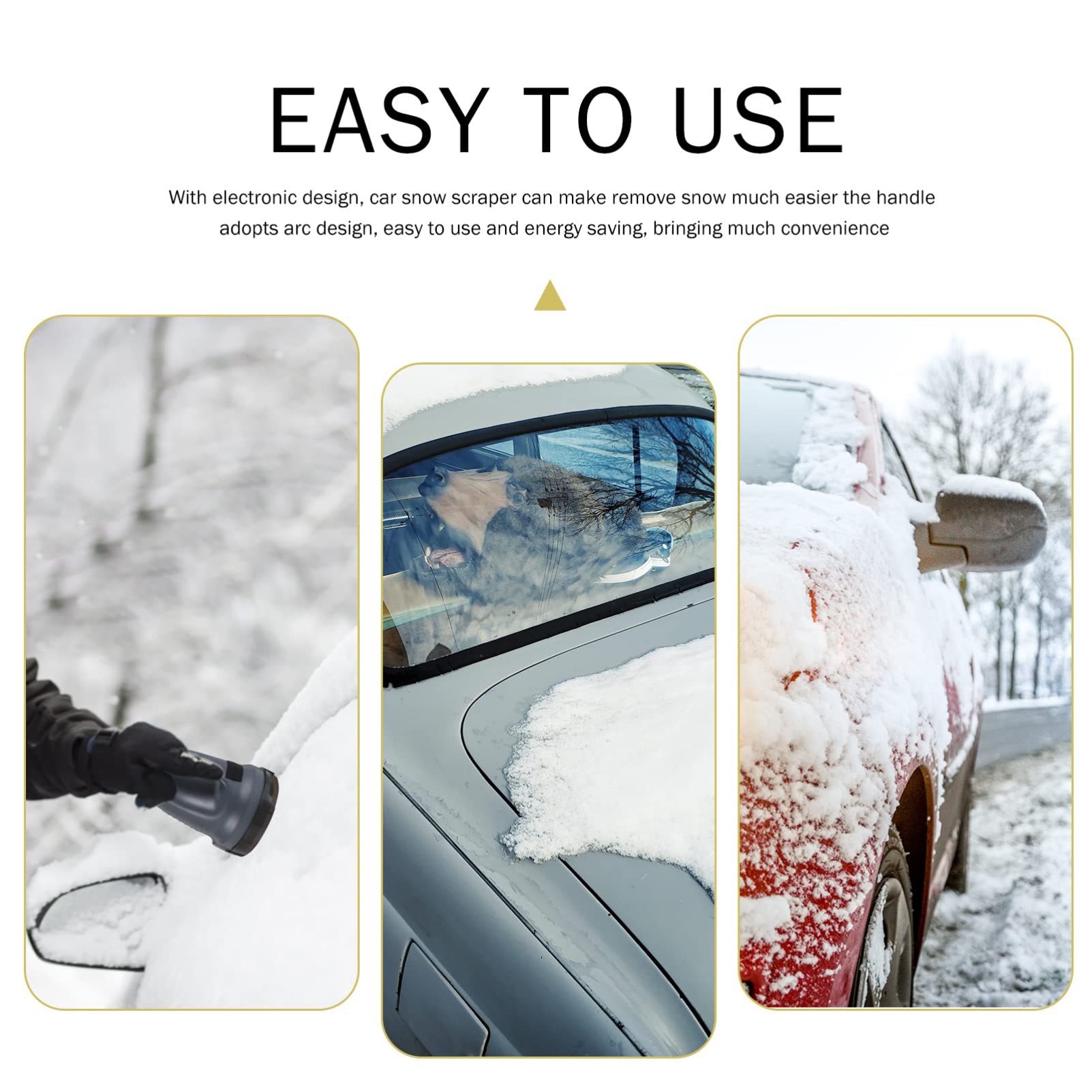 BESPORTBLE Heated USB Ice Scraper for Car Windshield - 3-in-1 Snow Remover Tool with ABS Handle - Winter Auto Accessories for Quick Snow & Ice Removal (Perfect for Cold Mornings & Winter Road Trips)