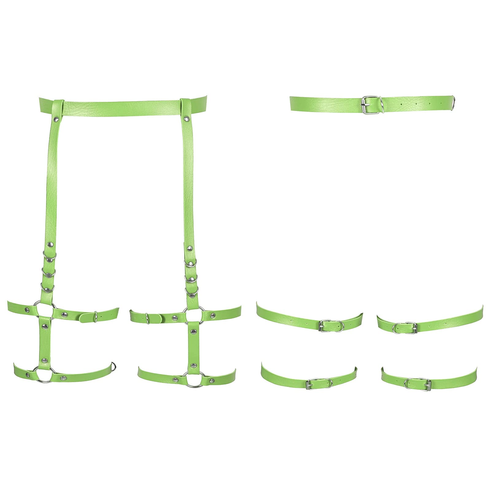 Women's Leather Punk Body Harness & Garter Belt - Adjustable High Waist Leg Belt for Halloween, Rave, Cosplay & BDSM Fashion | Gothic Fetish Accessory