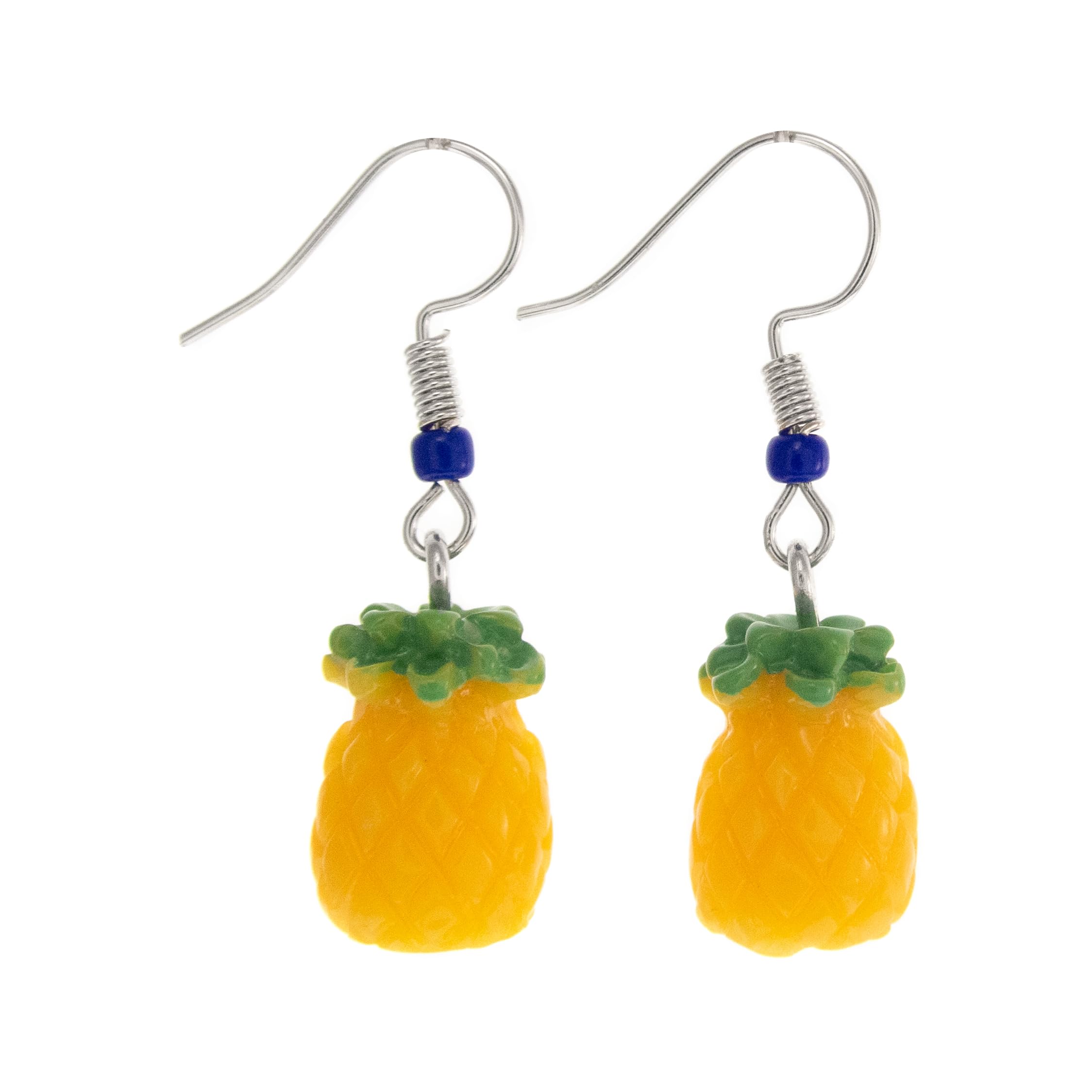 Vibrant Yellow Acrylic Pineapple Dangle Earrings for Women - Summer Statement Jewelry, Hawaiian Beach Party Accessories, Tropical Vacation Outfit Enhancer