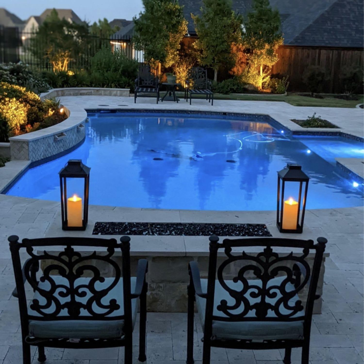 19 Inch Black Metal Solar Powered Outdoor Lantern - Open Frame Design with Flickering LED & Dusk to Dawn Timer | Flameless Candle Lantern for Porch, Patio, Garden & Pathway Lighting | Weather Resistant Decorative Lighting for Outdoor Spaces